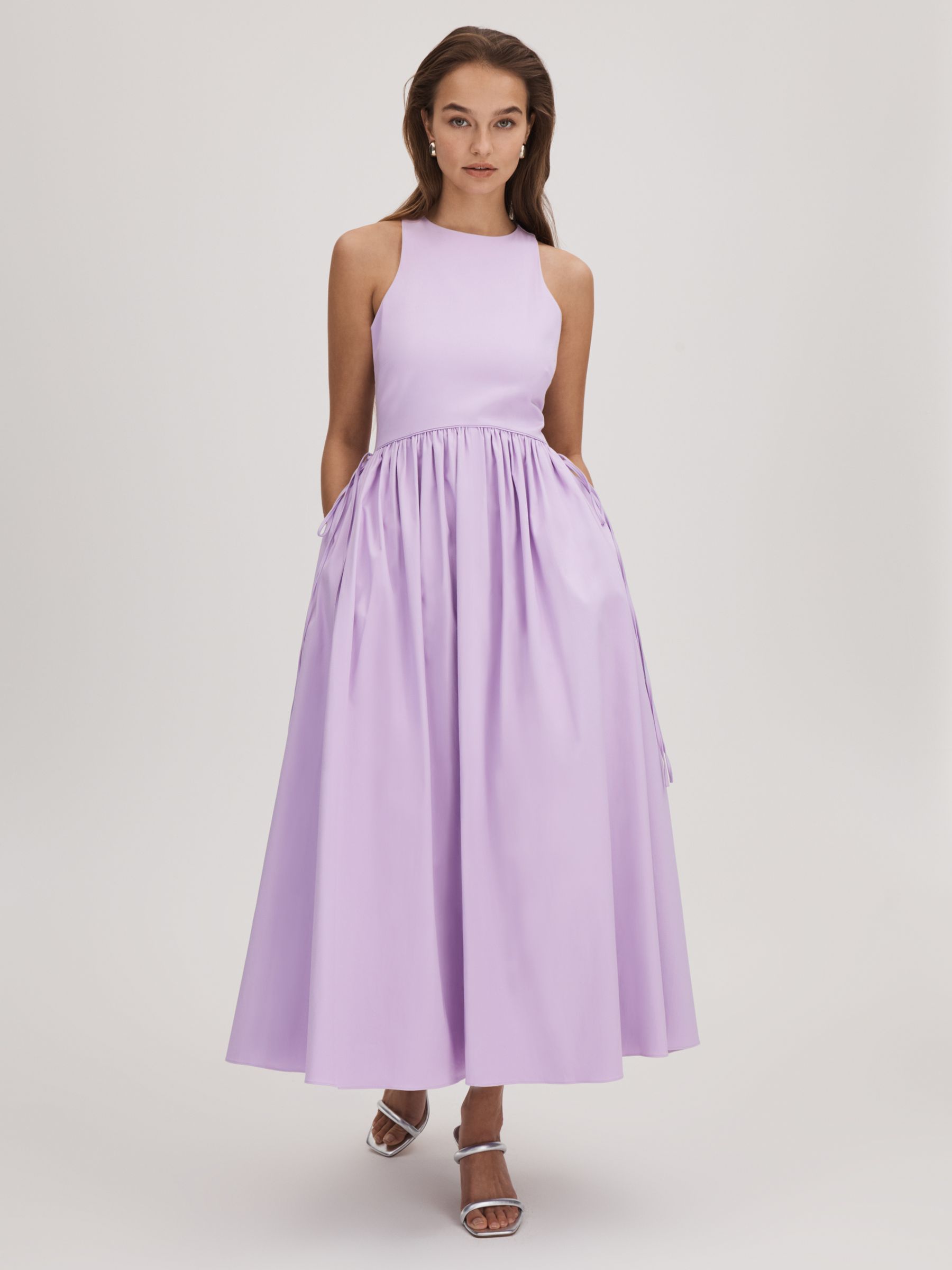 Florere Side Tie Midi Dress in Lilac - Image 1 of 6