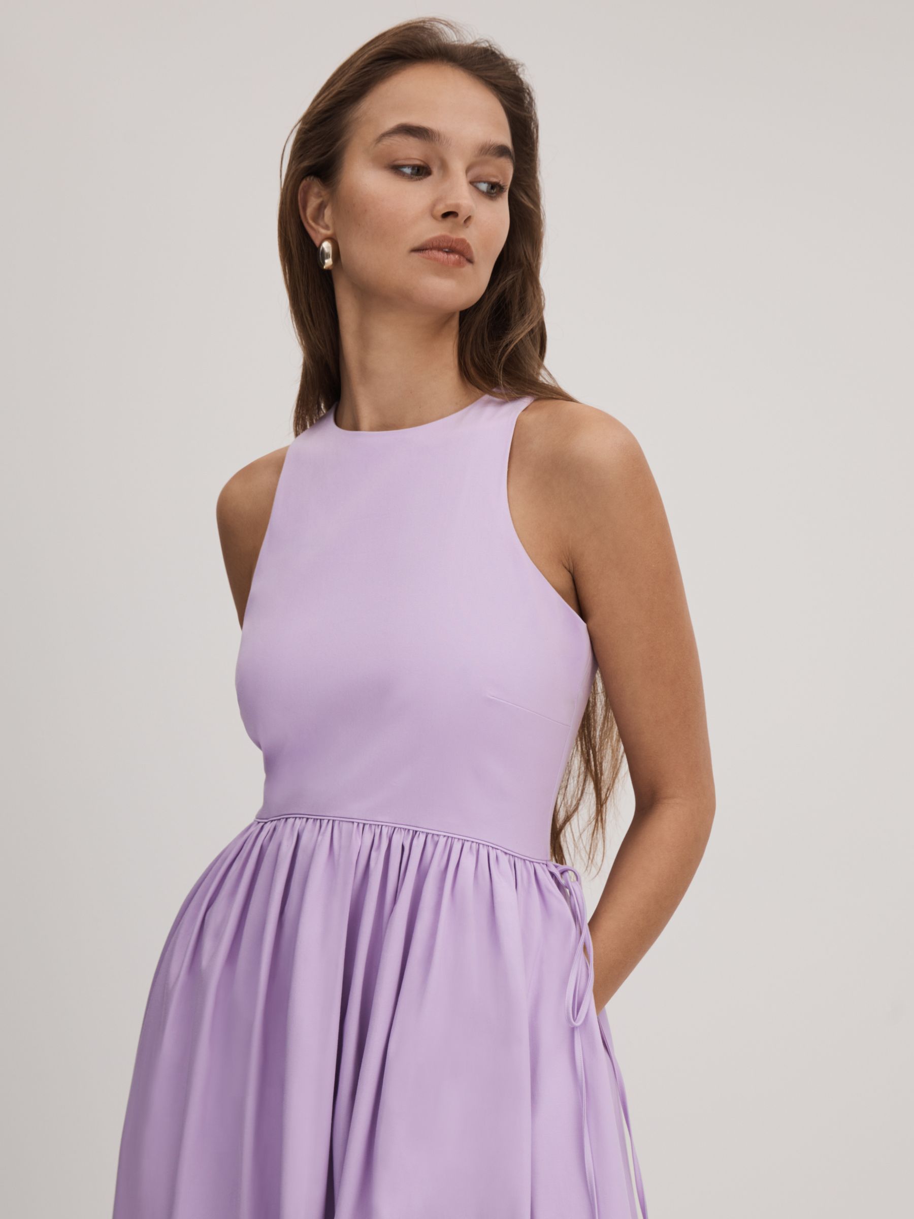 Florere Side Tie Midi Dress in Lilac - Image 3 of 6