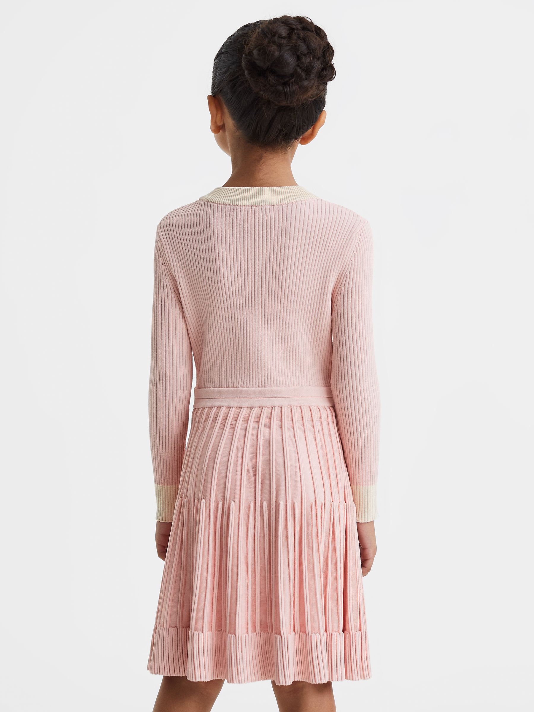 9-13 yrs Ribbed Fit-and-Flare Dress in Pink - Image 5 of 6