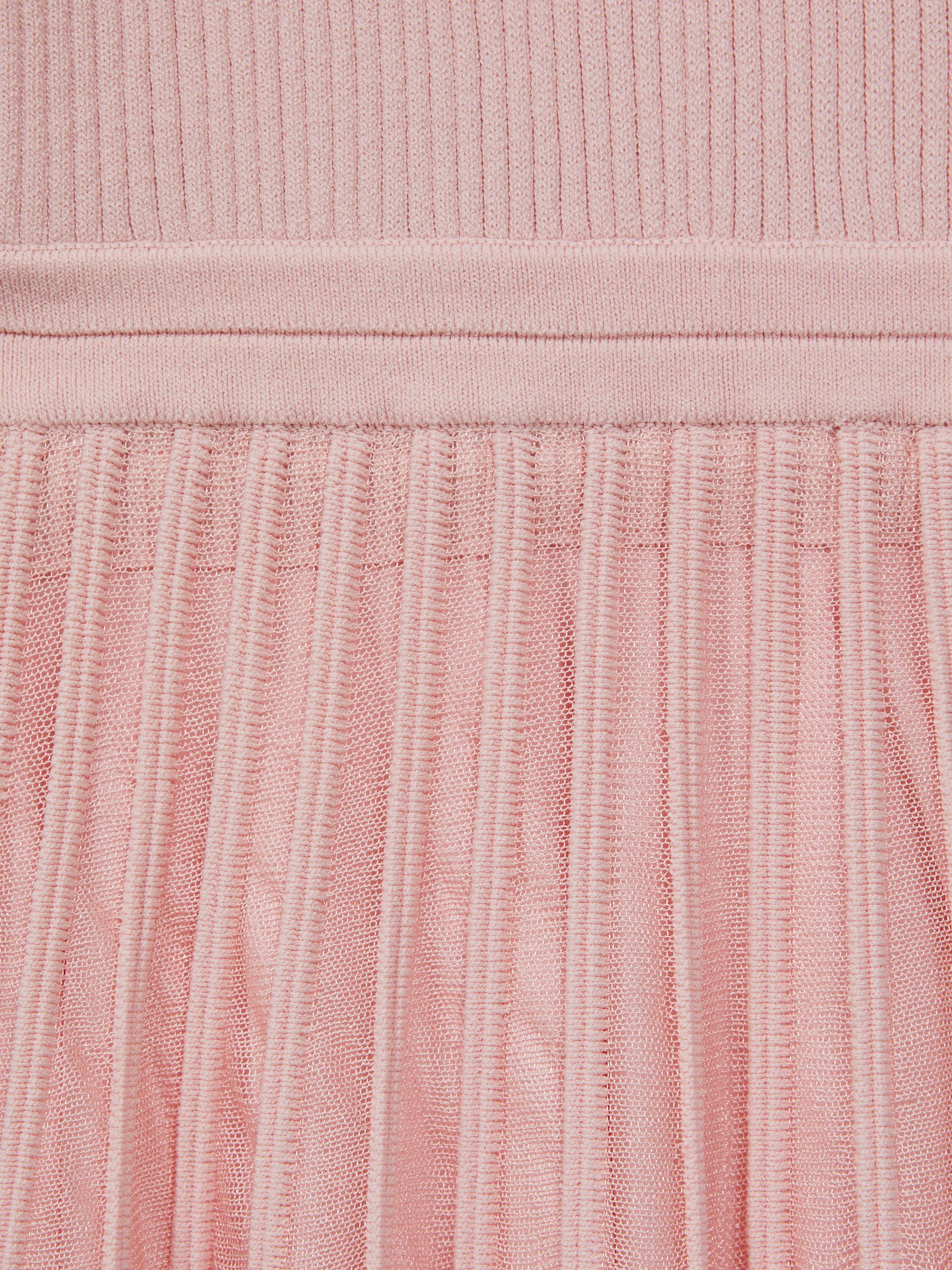 9-13 yrs Ribbed Fit-and-Flare Dress in Pink - Image 6 of 6
