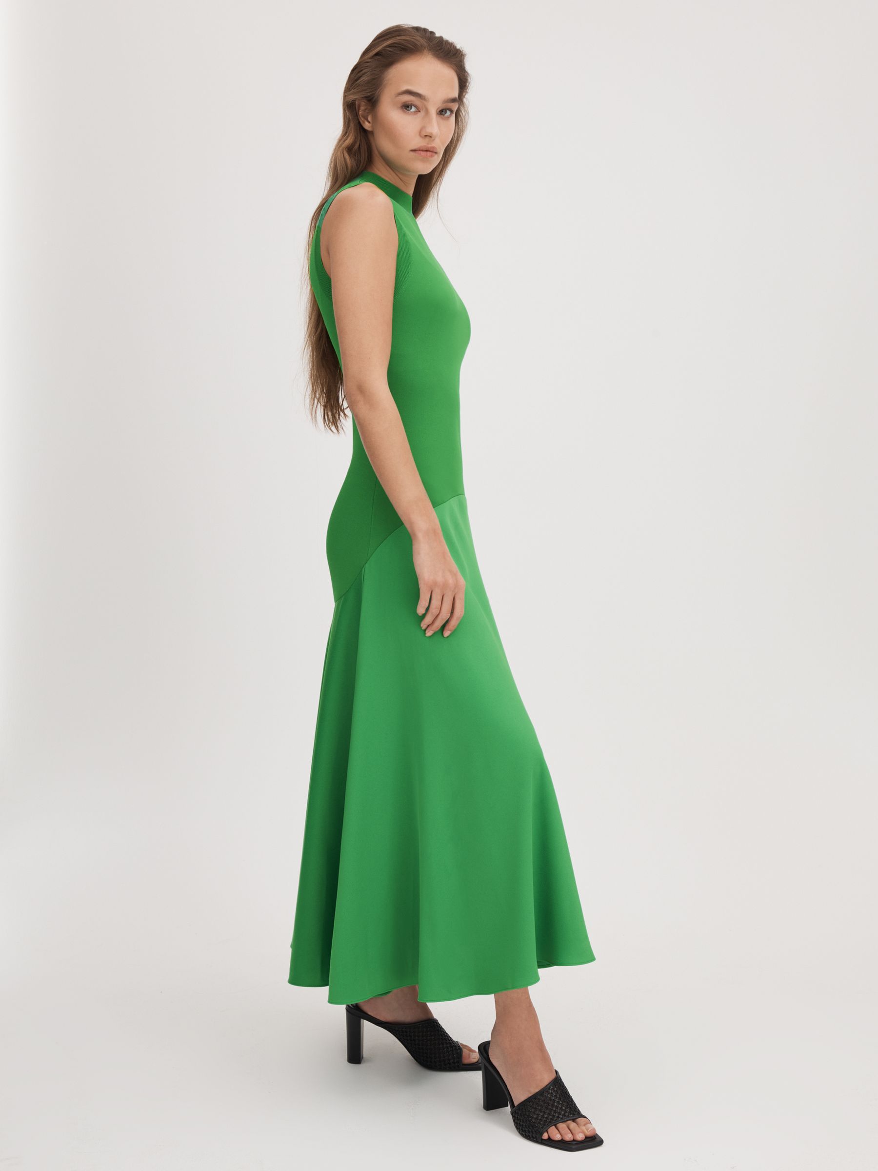 Florere Fit-and-Flare Midi Dress in Bright Green - Image 4 of 7