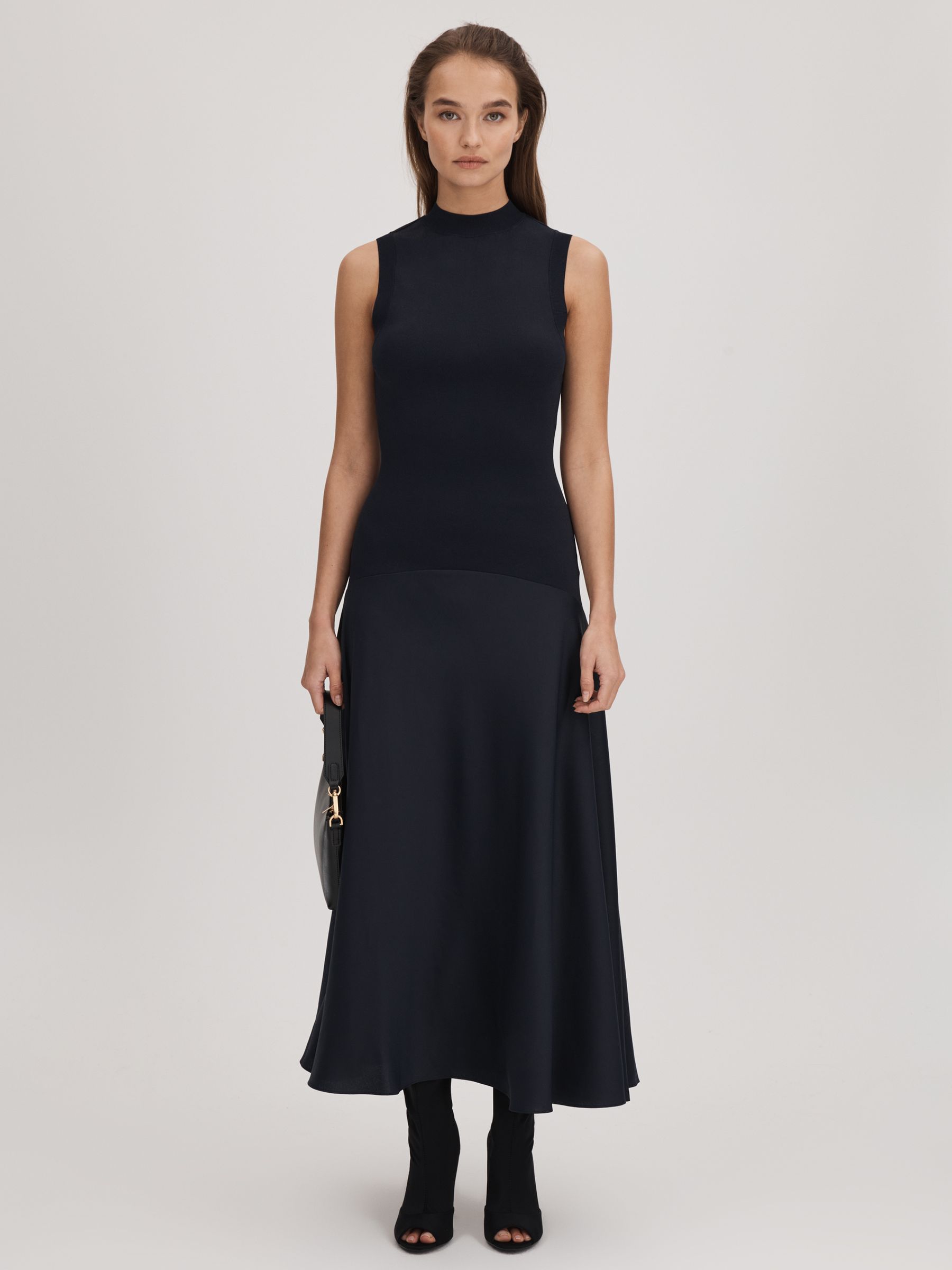Florere Fit-and-Flare Midi Dress in Navy - Image 4 of 7