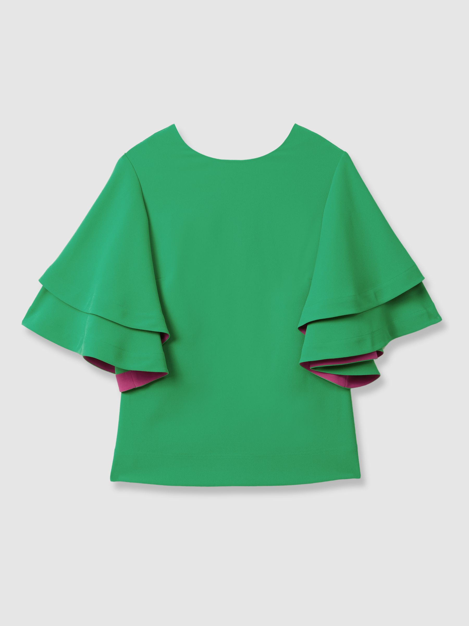Florere Layered Sleeve Blouse in Bright Green - Image 2 of 6