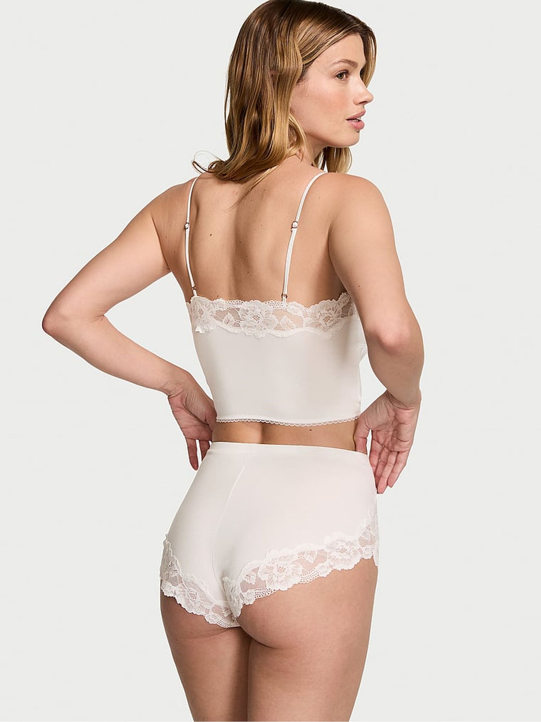 Coconut White Straight Neck Modal Cami Set - Image 2 of 3
