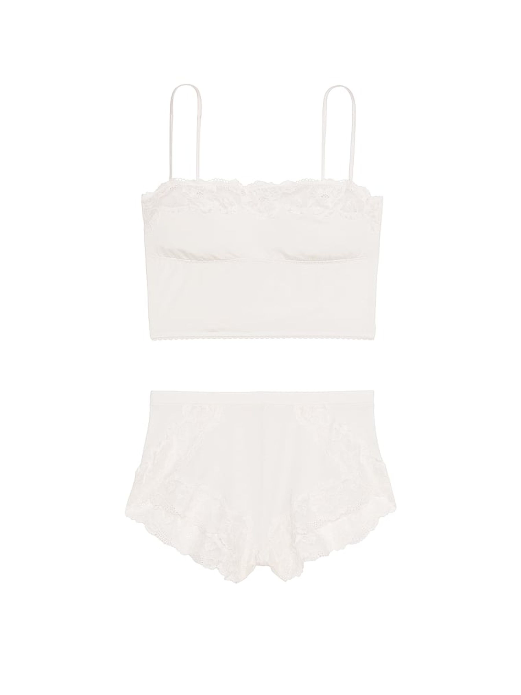 Coconut White Straight Neck Modal Cami Set - Image 3 of 3