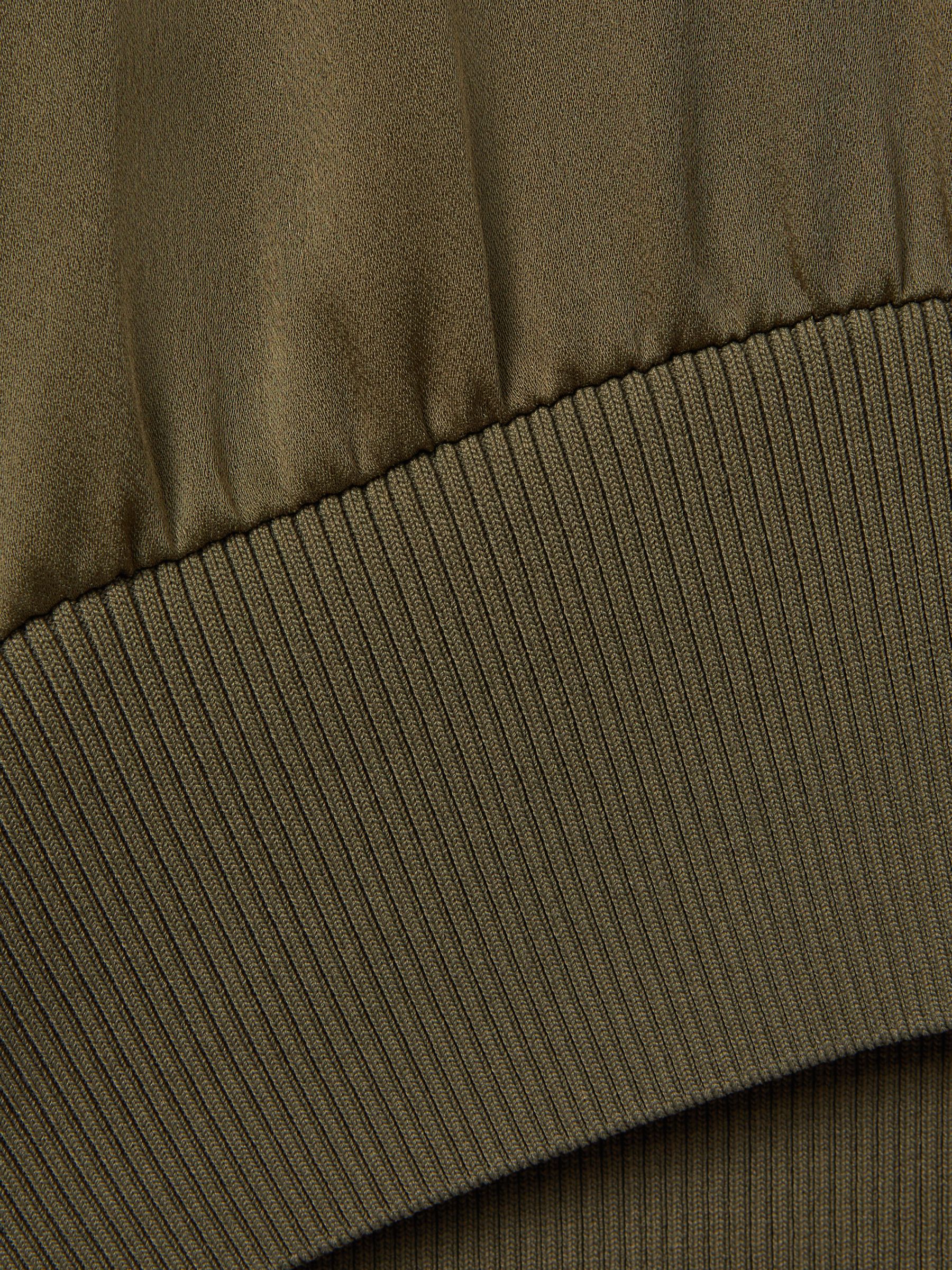 Florere Relaxed Satin Khaki Sweatshirt in Dark Khaki - Image 6 of 6