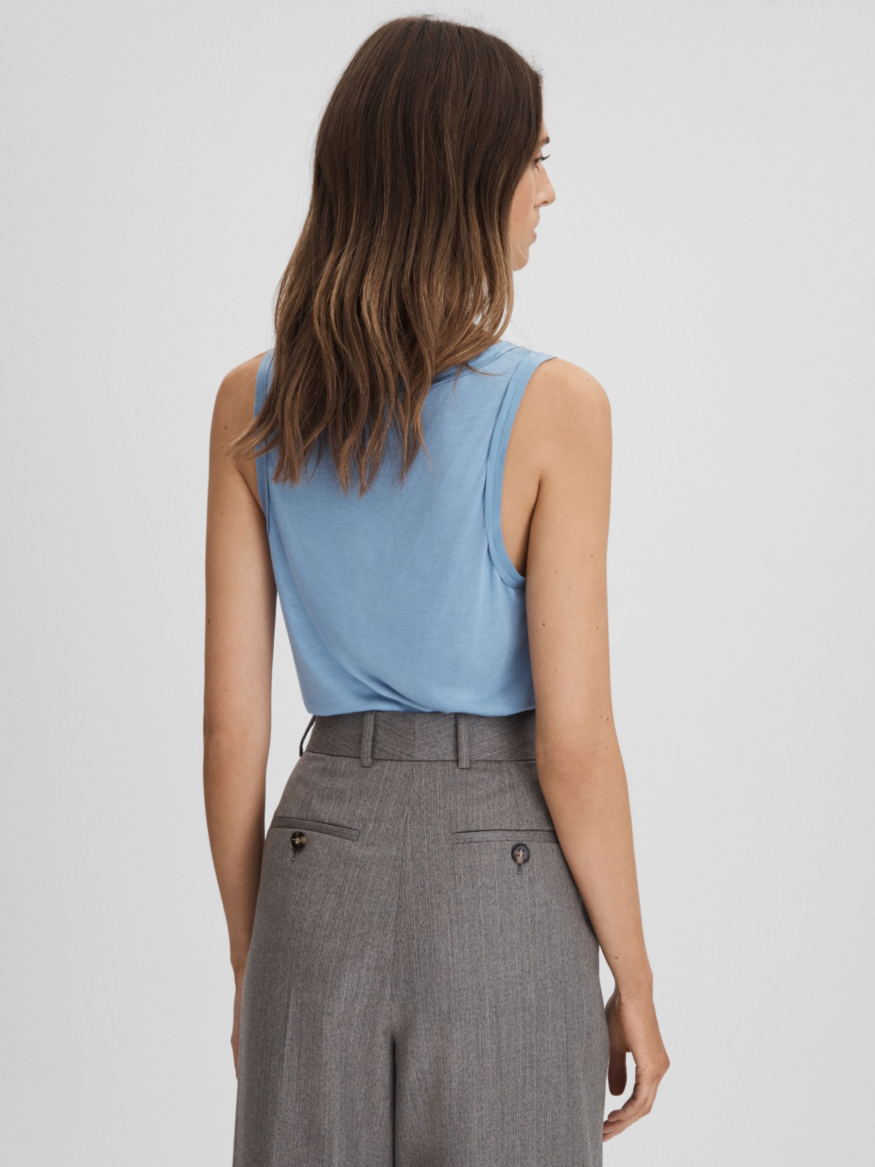 Silk Front Vest in Blue - Image 4 of 5