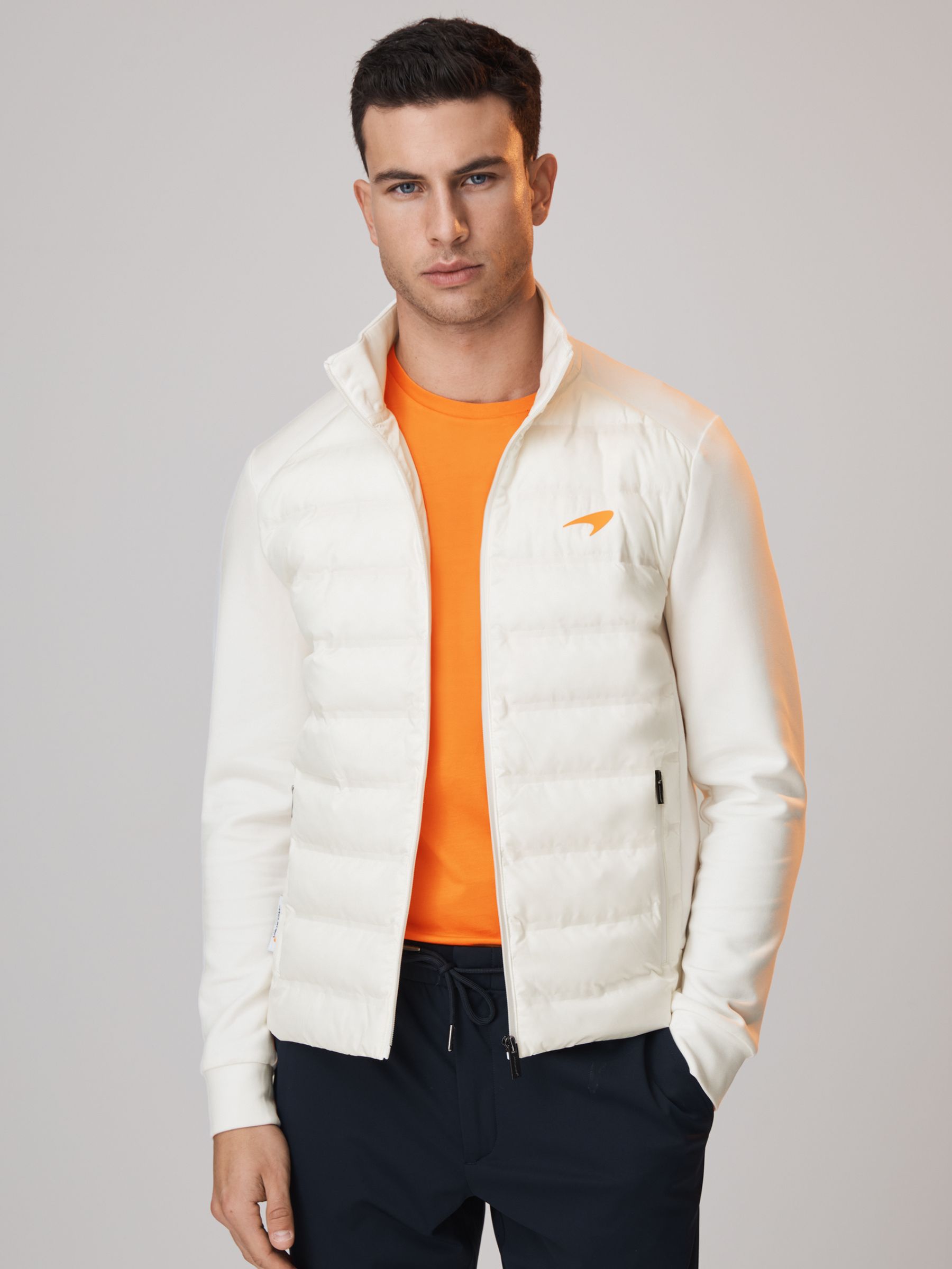McLaren F1 Hybrid Quilt and Jersey Jacket in White - Image 1 of 10