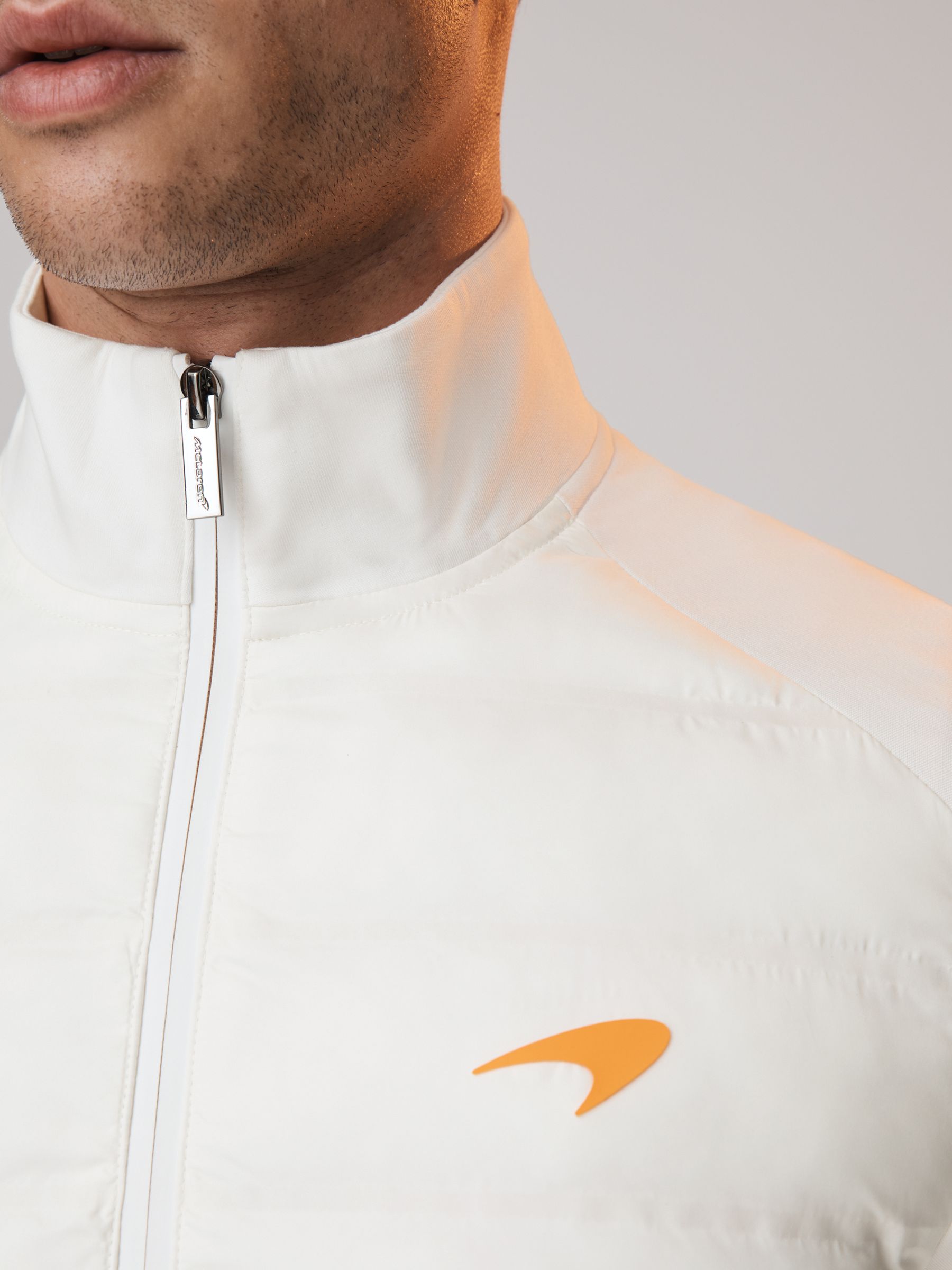 McLaren F1 Hybrid Quilt and Jersey Jacket in White - Image 4 of 10