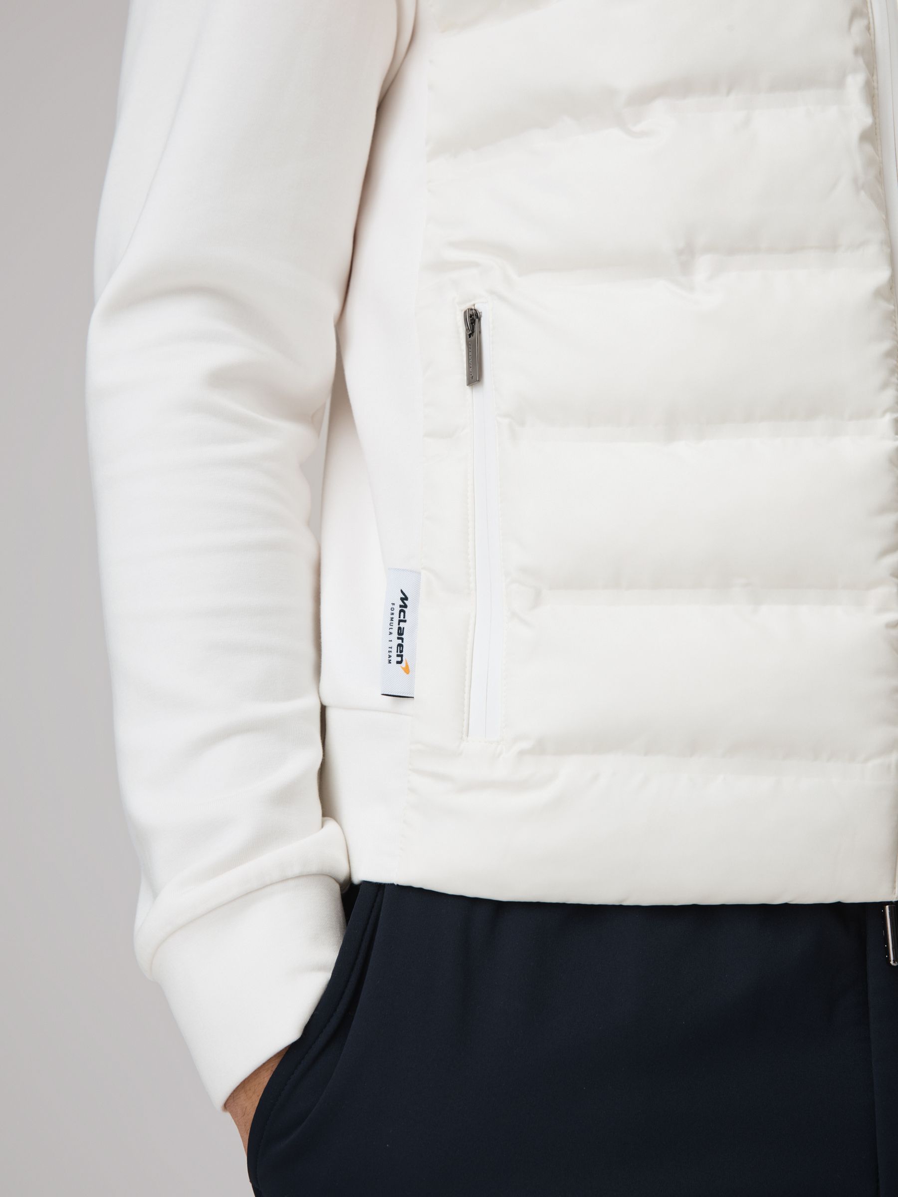 McLaren F1 Hybrid Quilt and Jersey Jacket in White - Image 7 of 10
