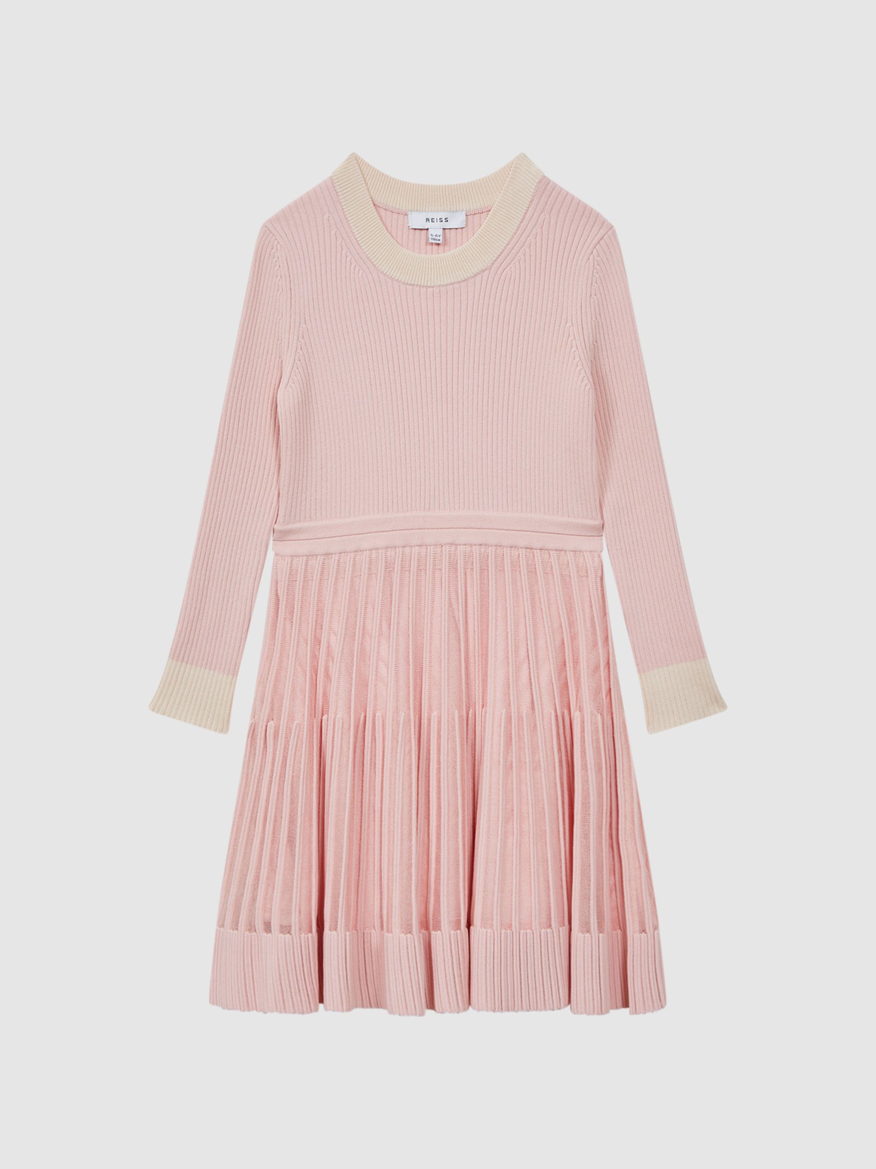 13-14 yrs Ribbed Fit-and-Flare Dress in Pink - Image 2 of 6