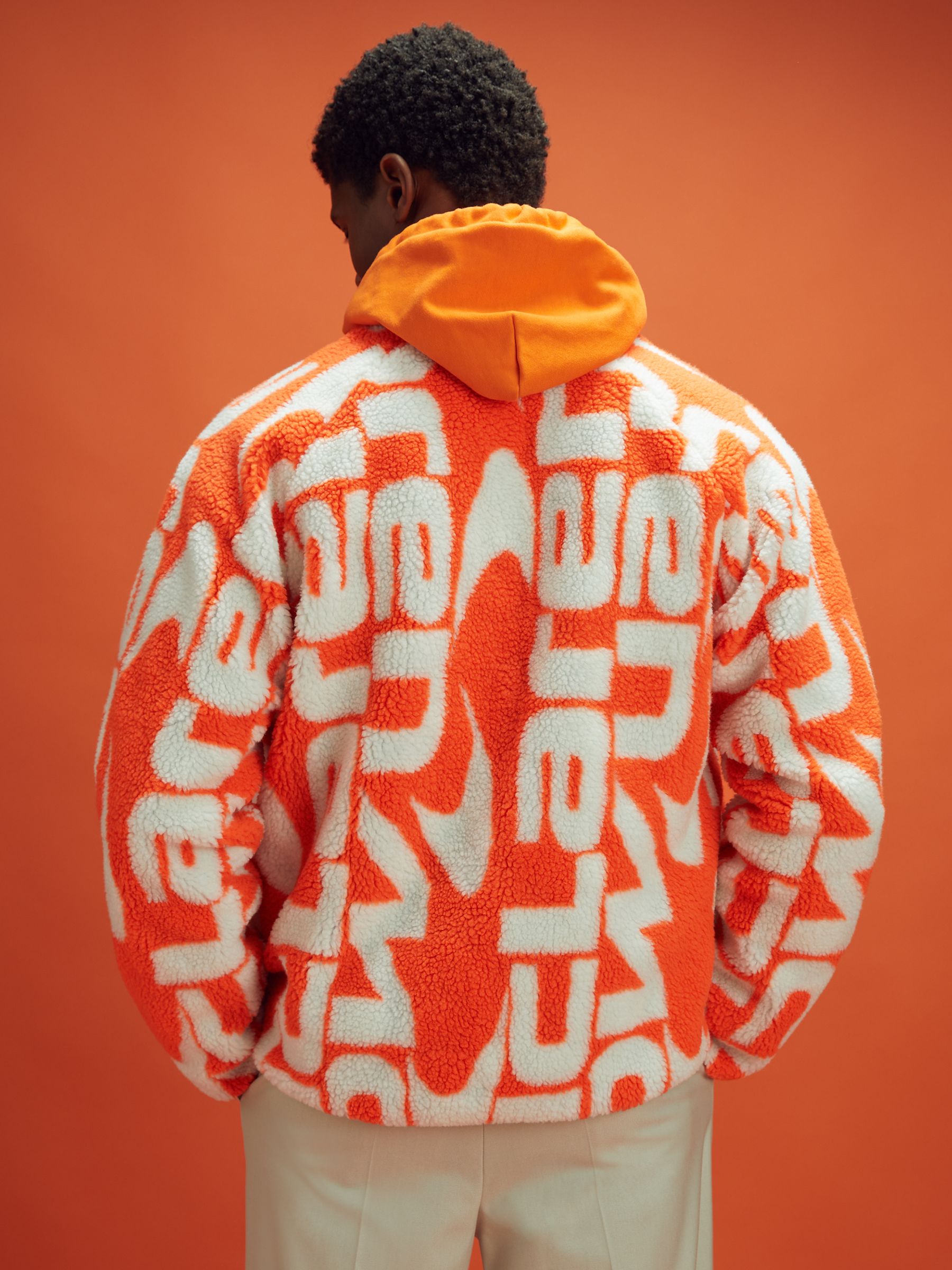 McLaren F1 Zip-Through Fleece Jacket in Papaya/White - Image 10 of 12
