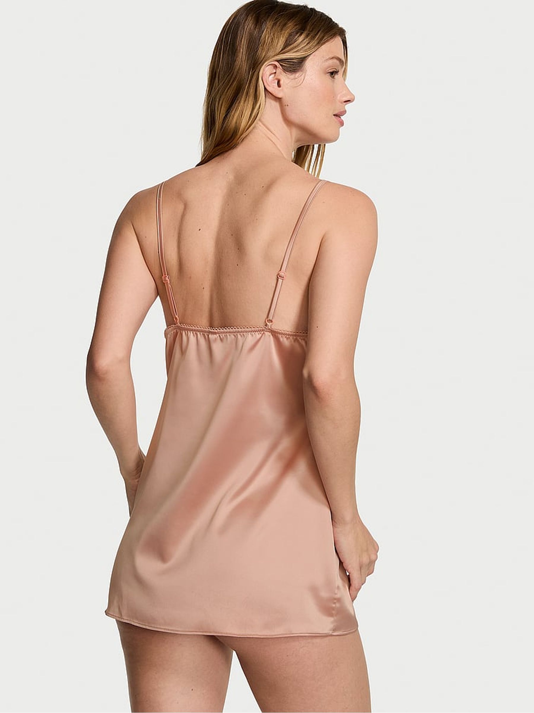 Macaron Nude Lace Slip Dress - Image 2 of 3