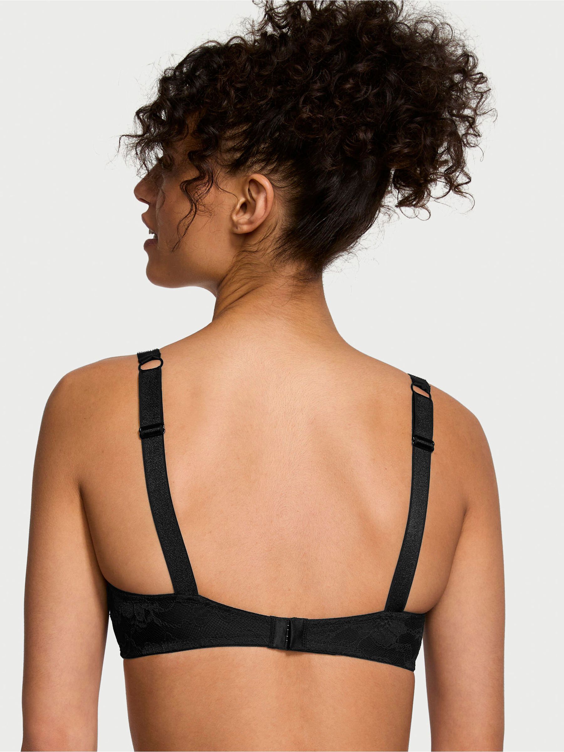 Black Lace Shine Strap Bralette - Image 2 of 3
