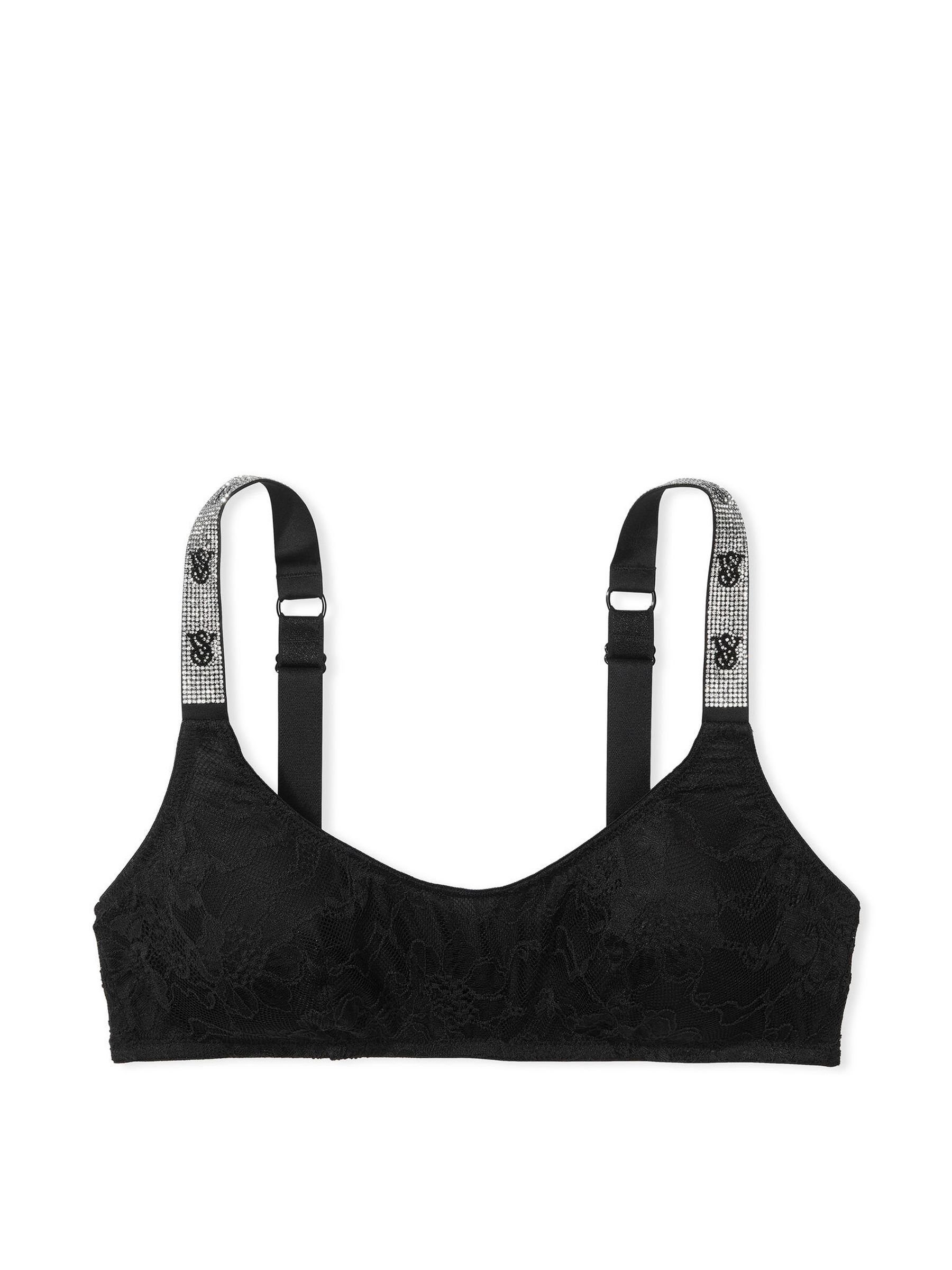 Black Lace Shine Strap Bralette - Image 3 of 3