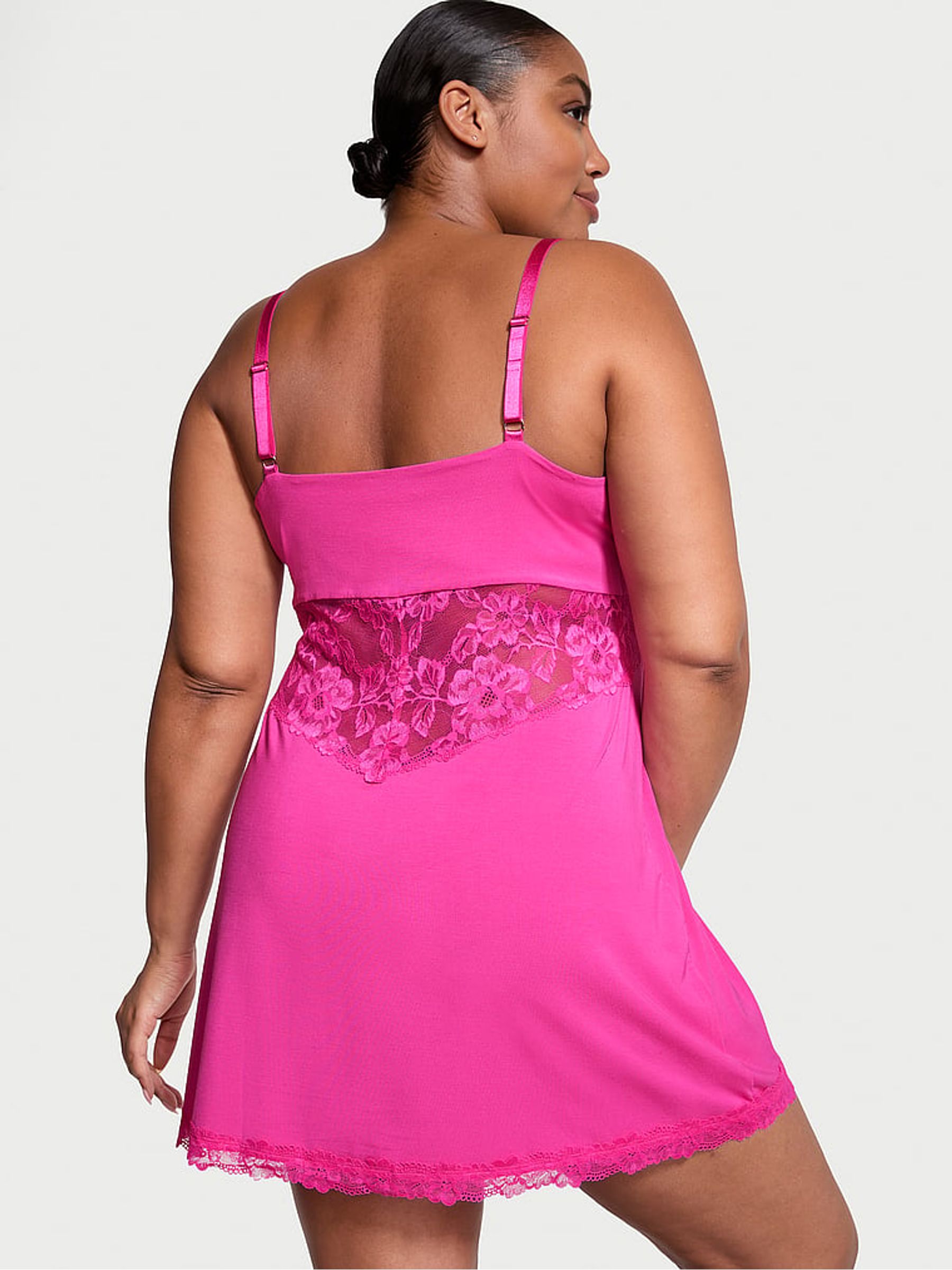 Fuchsia Frenzy Pink Modal Sweetheart Slip - Image 2 of 3