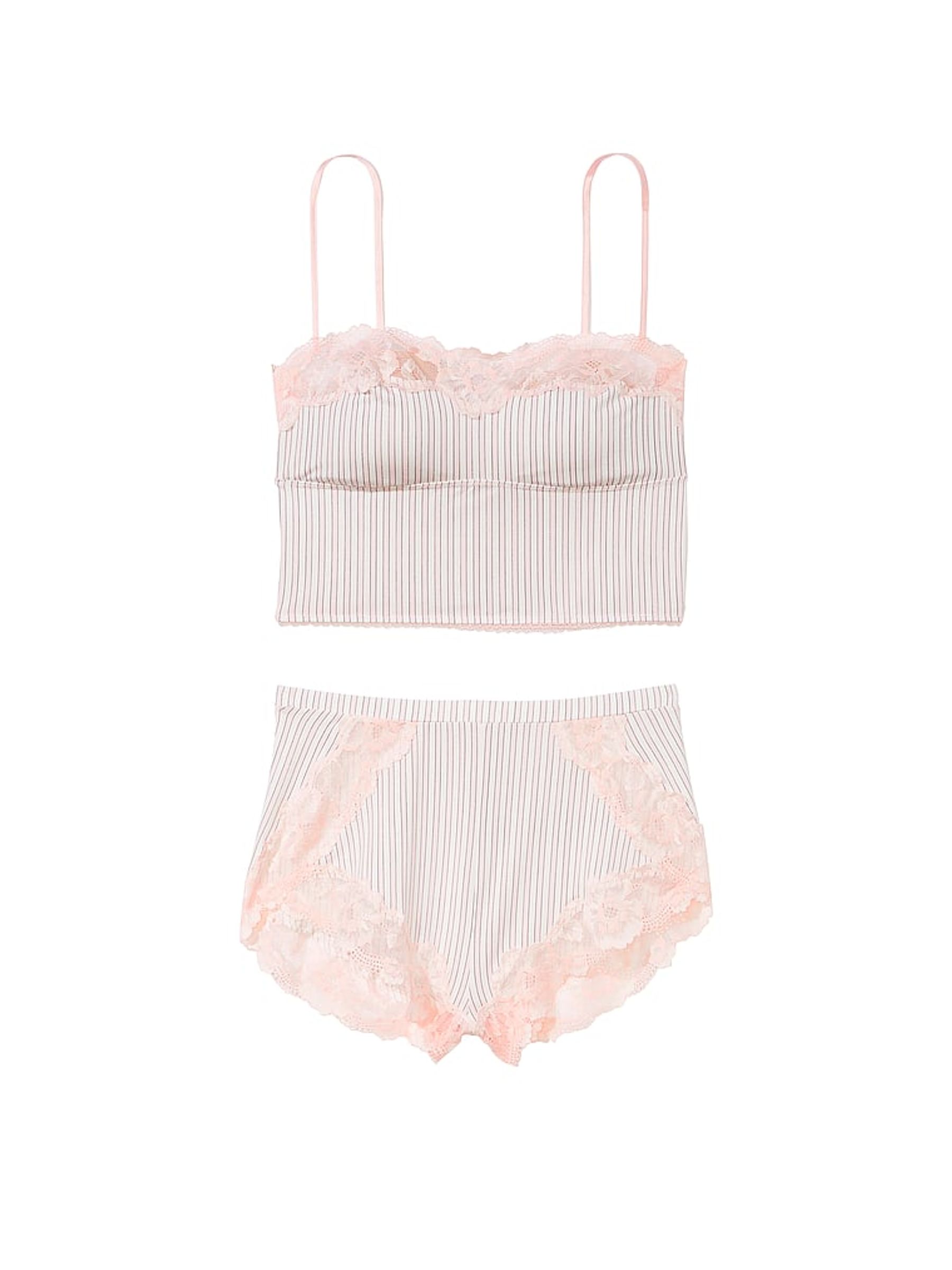 Purest Pink Stripe Straight Neck Modal Cami Set - Image 3 of 3