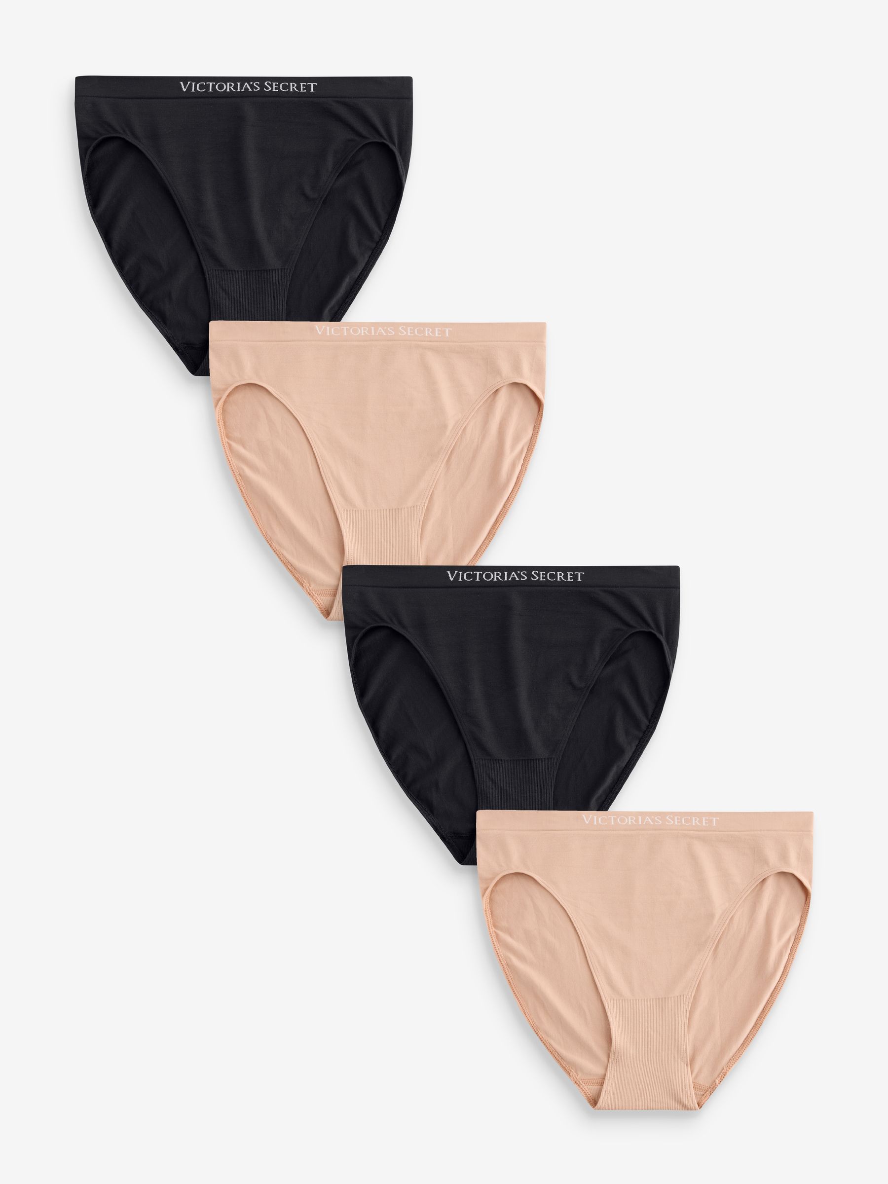 Black/Nude Brief Logo 4 Pack Knickers - Image 1 of 5