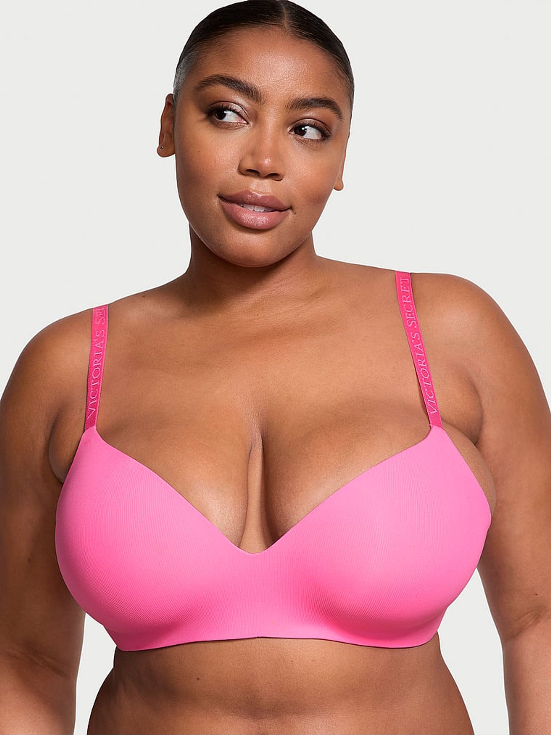 Hollywood Pink Rib Non Wired Lightly Lined Bra - Image 1 of 3