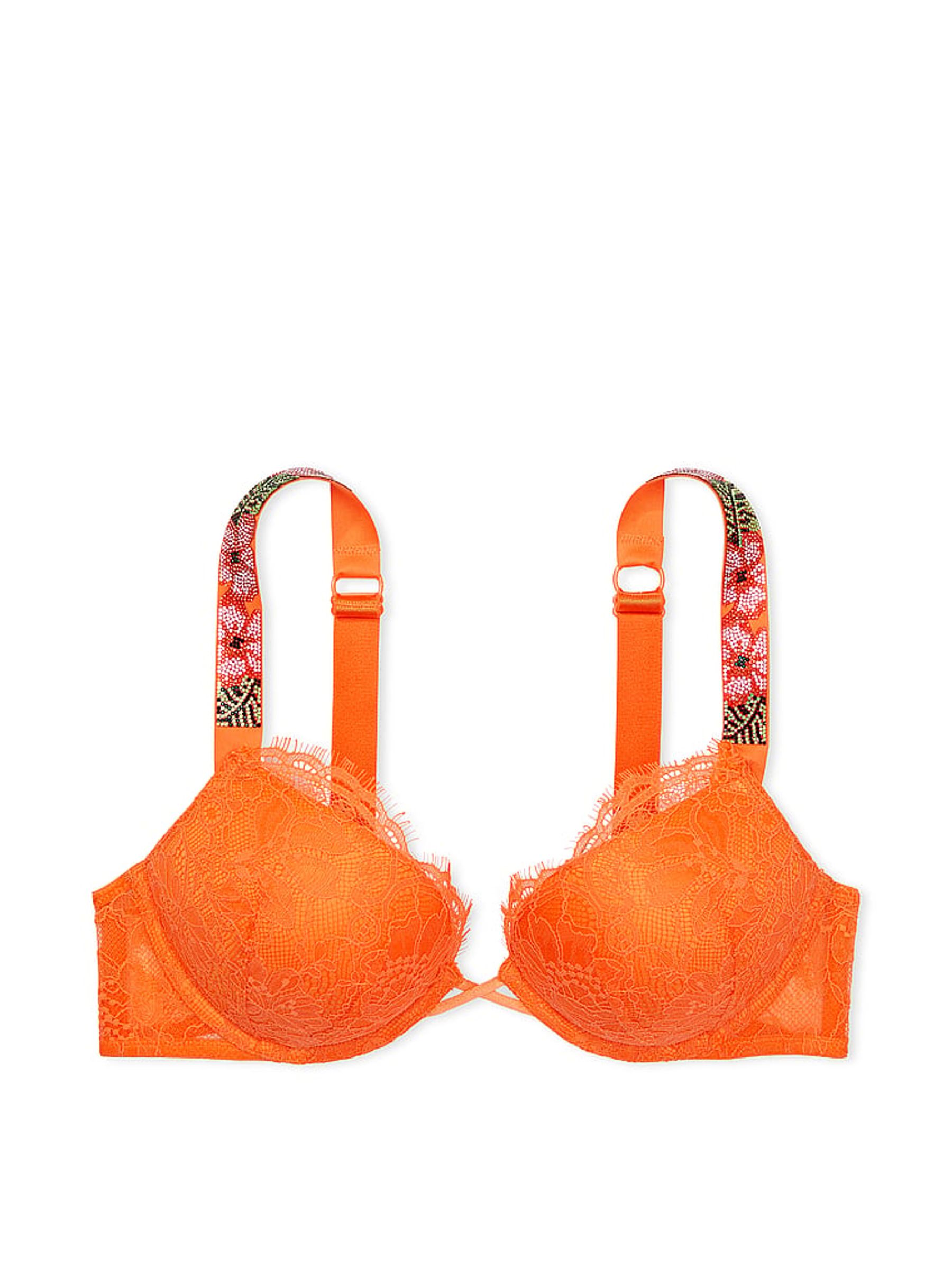 Sunset Orange Bombshell Add 2 Cups Push Up Shine Strap Push Up Bra - Image 3 of 4