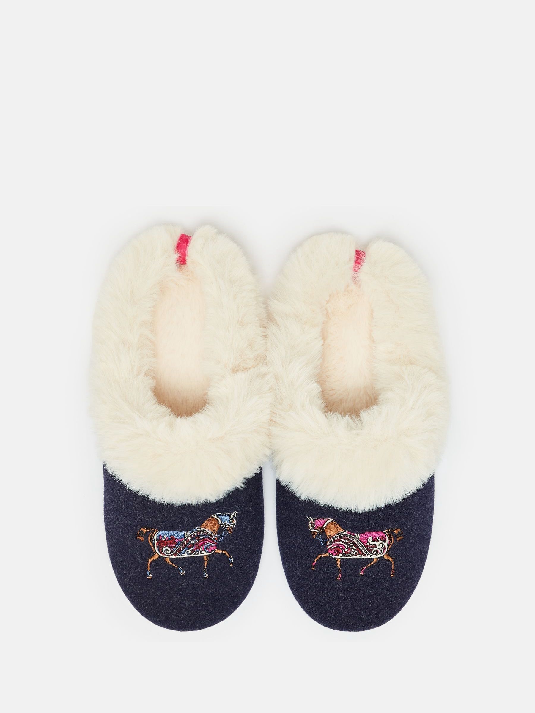 Slippet Luxe Navy Blue Horse Embroided Slippers - Image 3 of 7