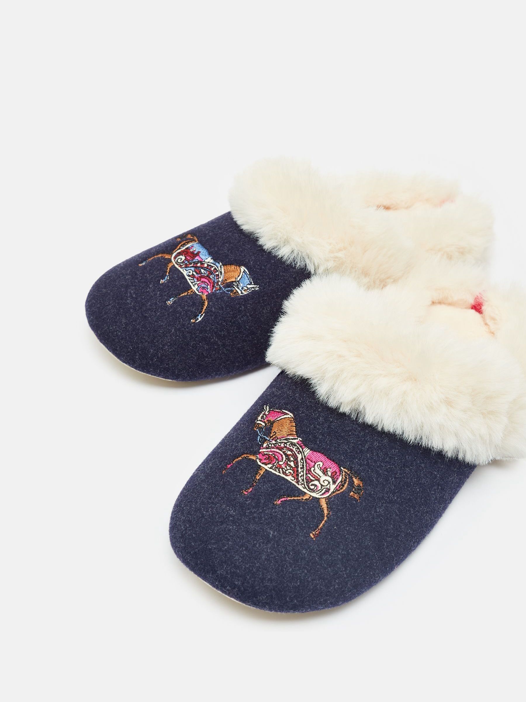 Slippet Luxe Navy Blue Horse Embroided Slippers - Image 7 of 7