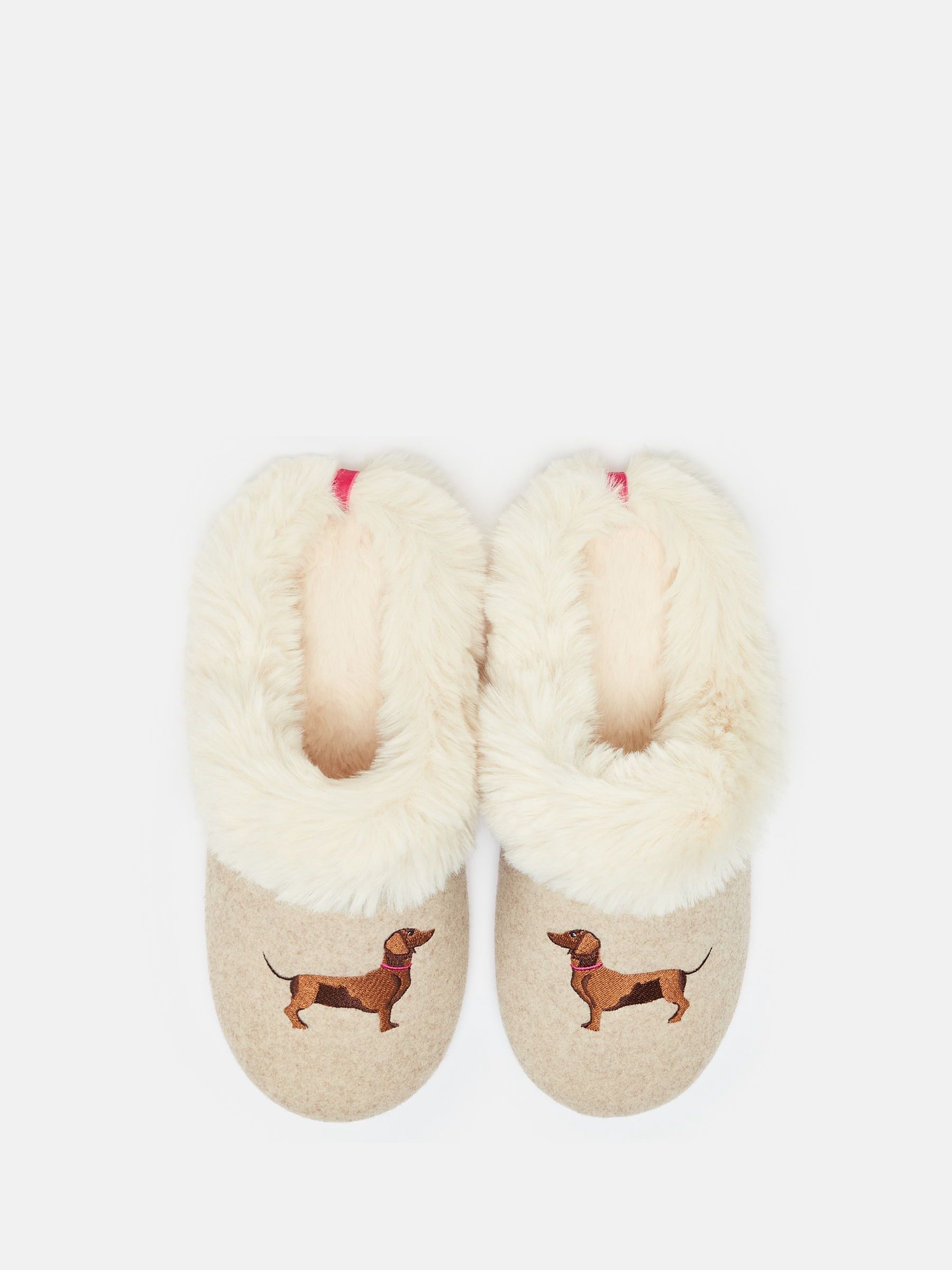 Slippet Luxe Natural Dachshund Embroided Slippers - Image 3 of 7