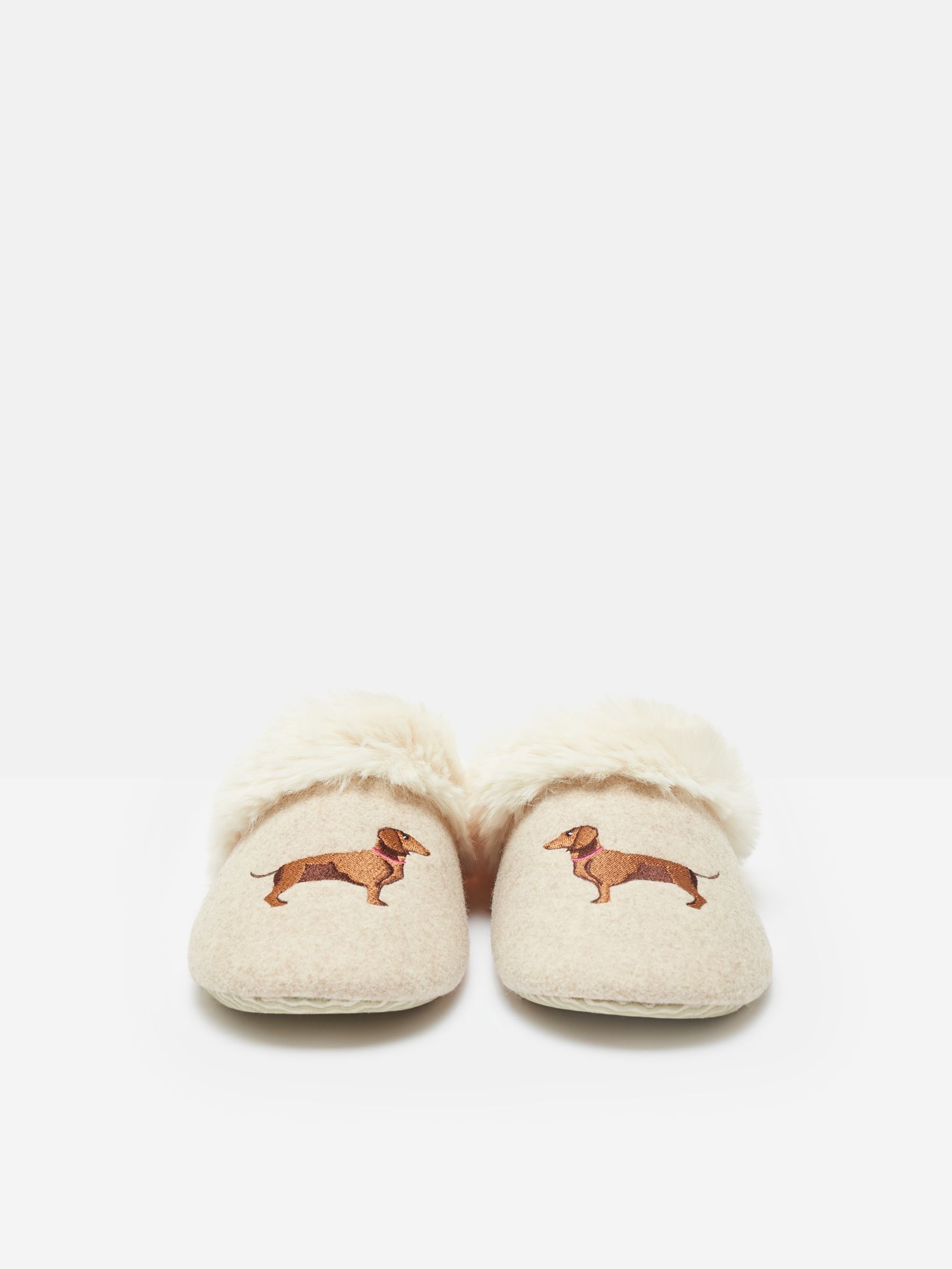 Slippet Luxe Natural Dachshund Embroided Slippers - Image 5 of 7