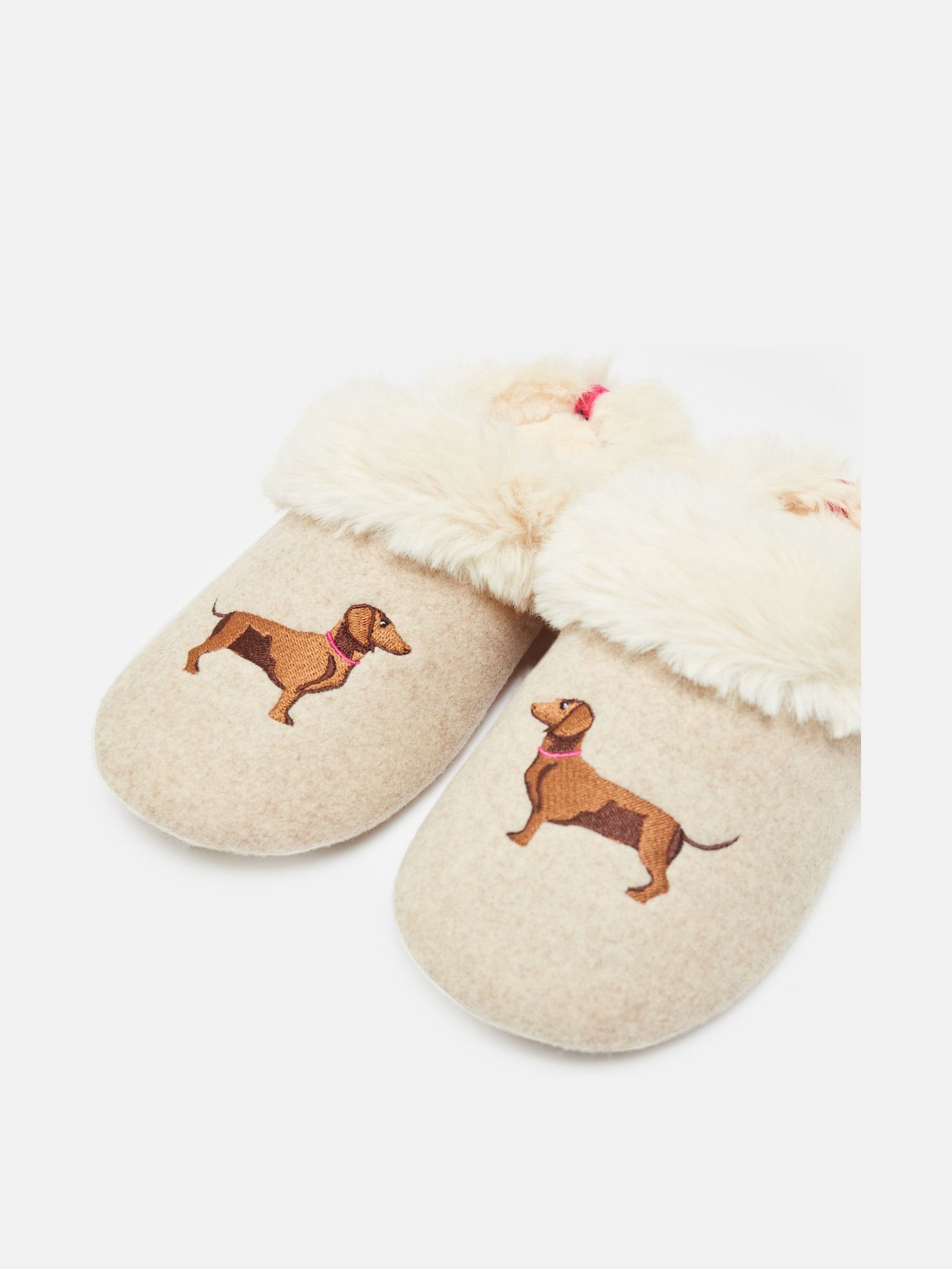 Slippet Luxe Natural Dachshund Embroided Slippers - Image 7 of 7