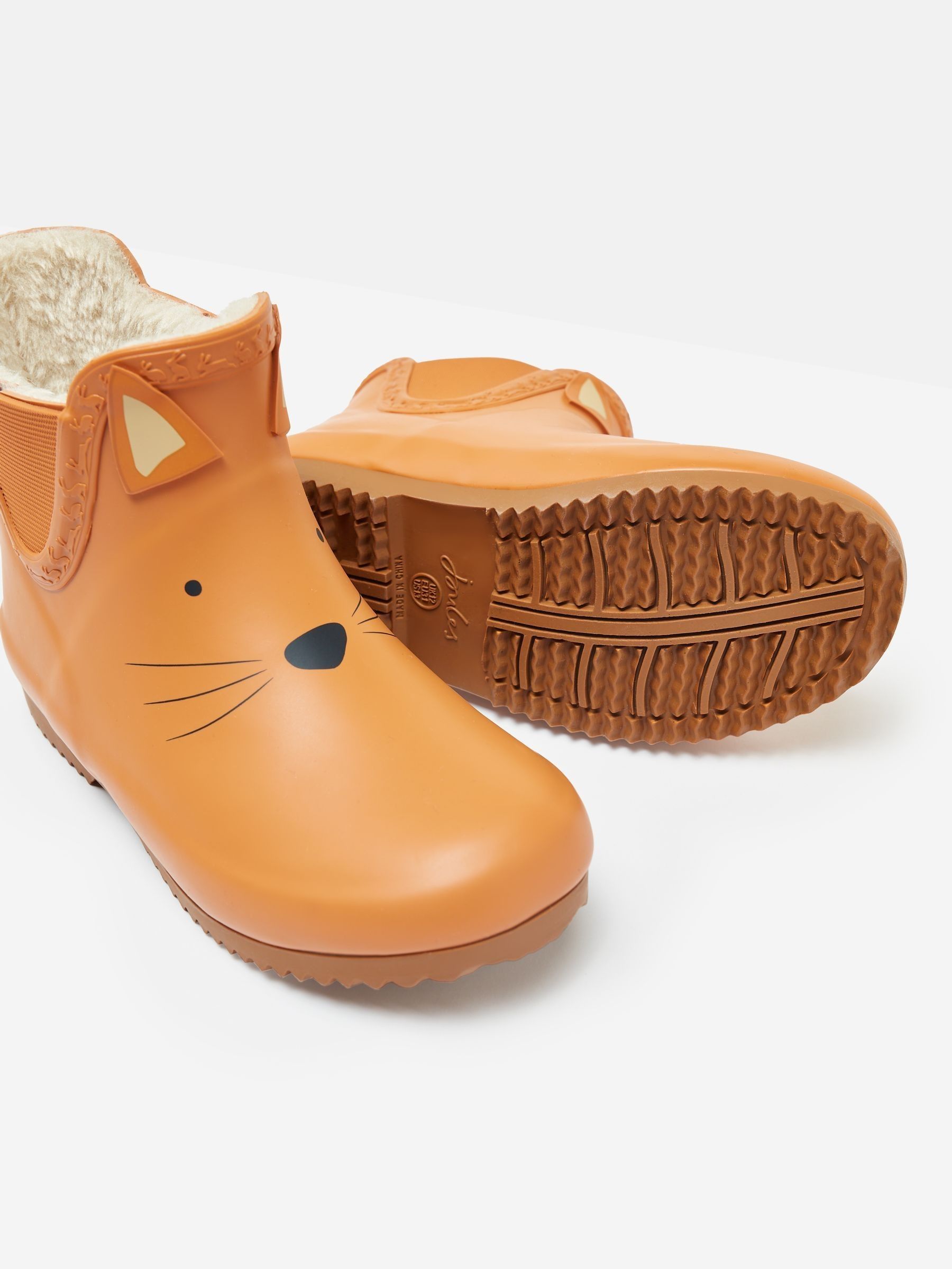 Kids' Orange Character Fleece Lined Ankle Wellies - Image 6 of 6
