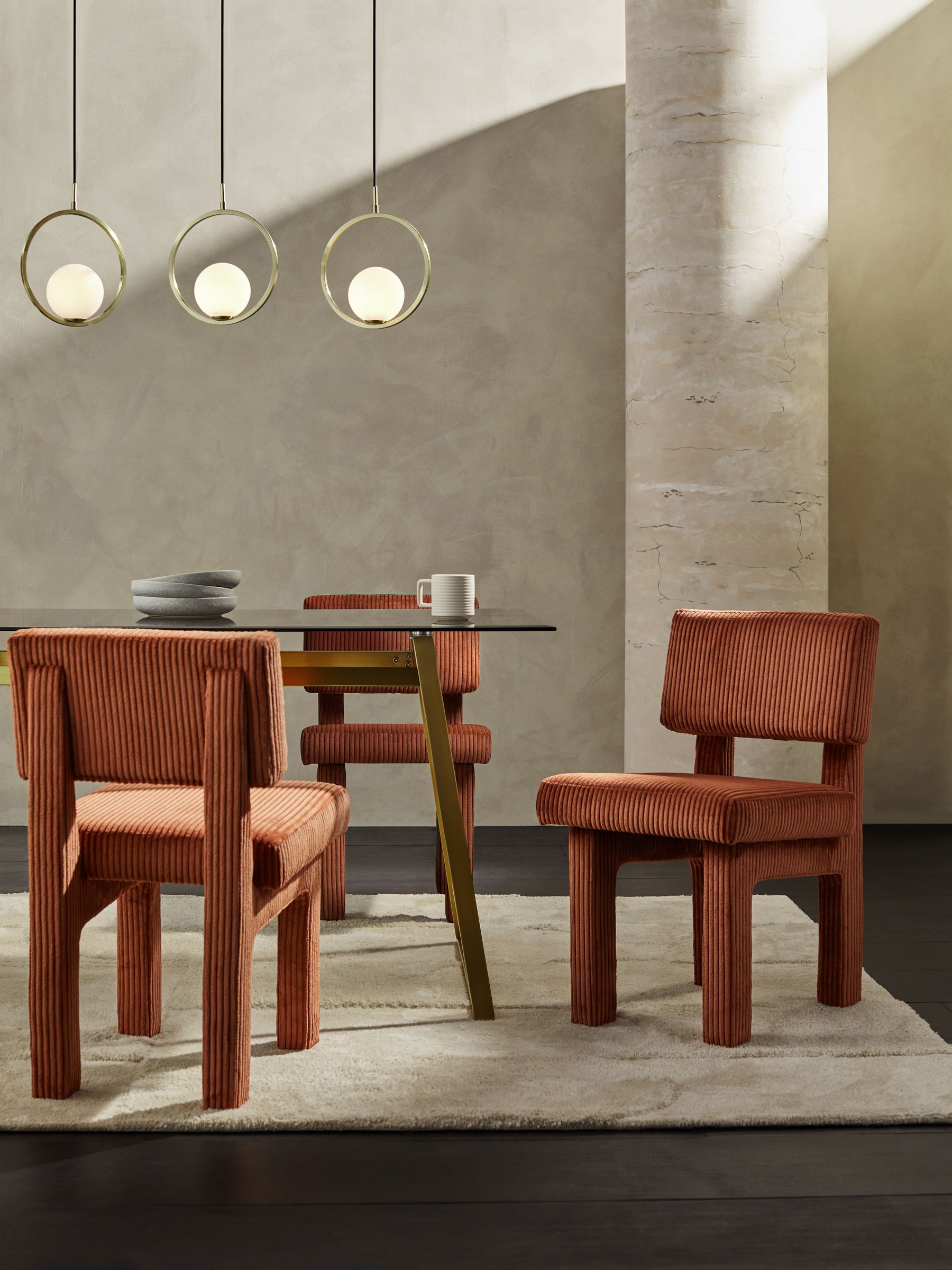 Set of 2 Savea Dining Chairs in Velvet in Orange - Image 2 of 5
