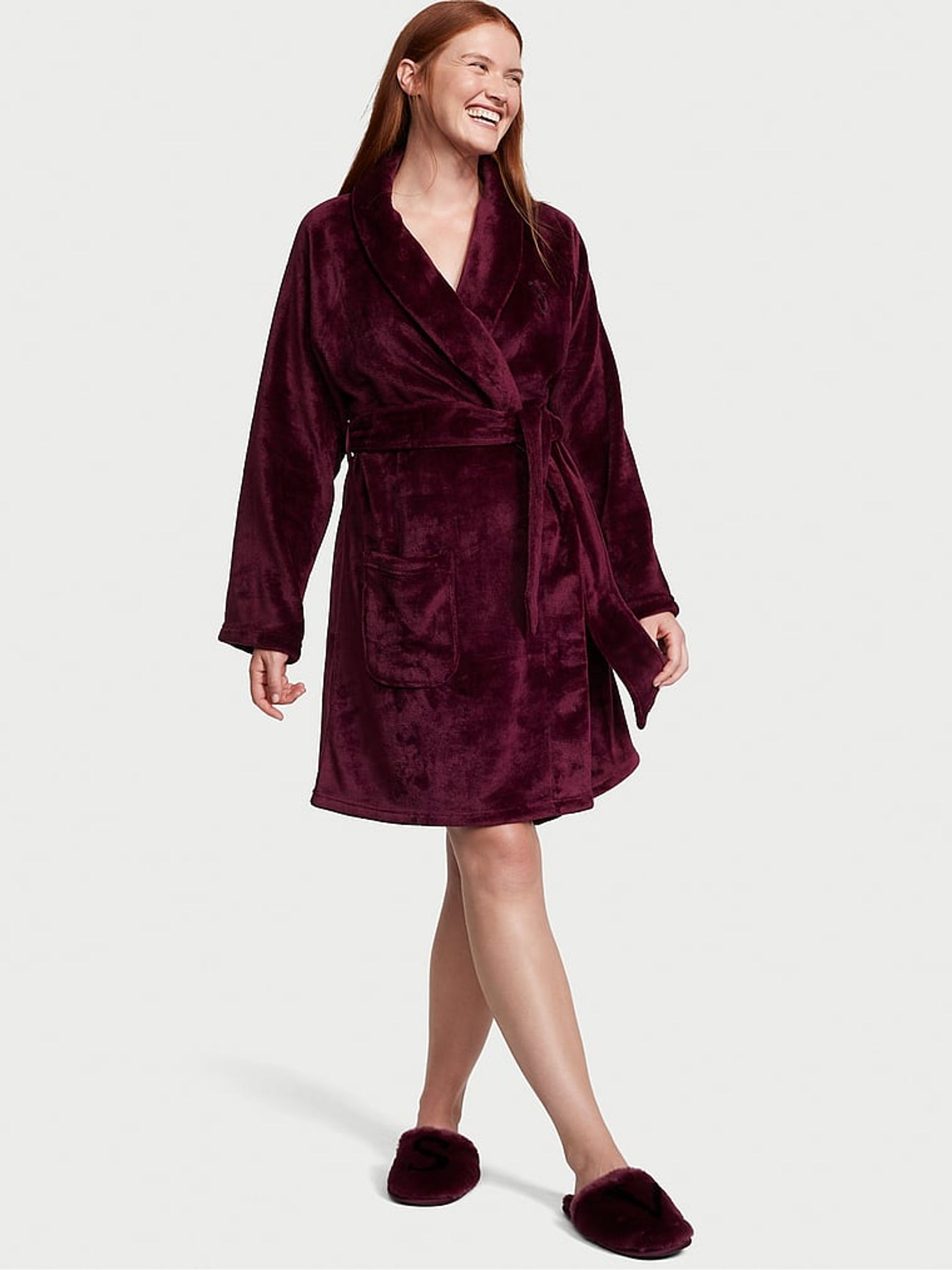 Kir Red Cosy Short Dressing Gown - Image 1 of 3