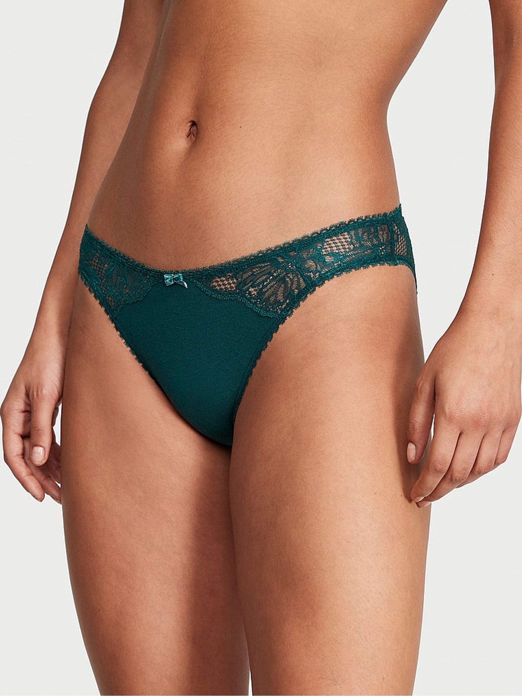 Black Ivy Green Fleur Noir Bikini Stretch Cotton Knickers - Image 1 of 3