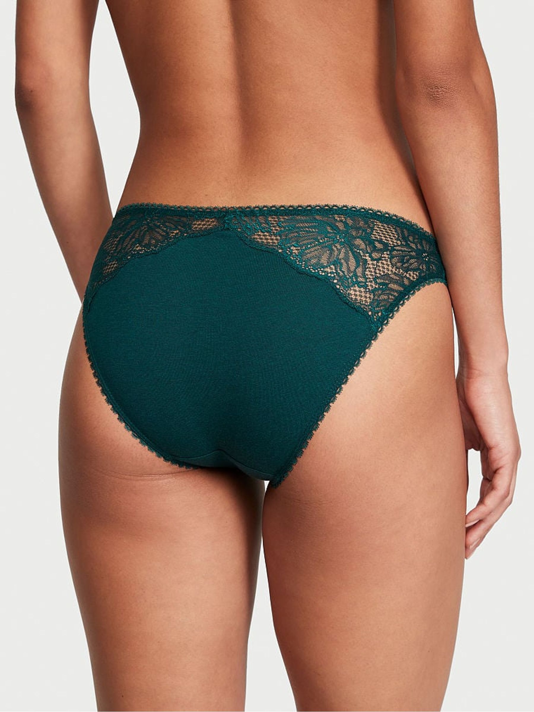 Black Ivy Green Fleur Noir Bikini Stretch Cotton Knickers - Image 2 of 3