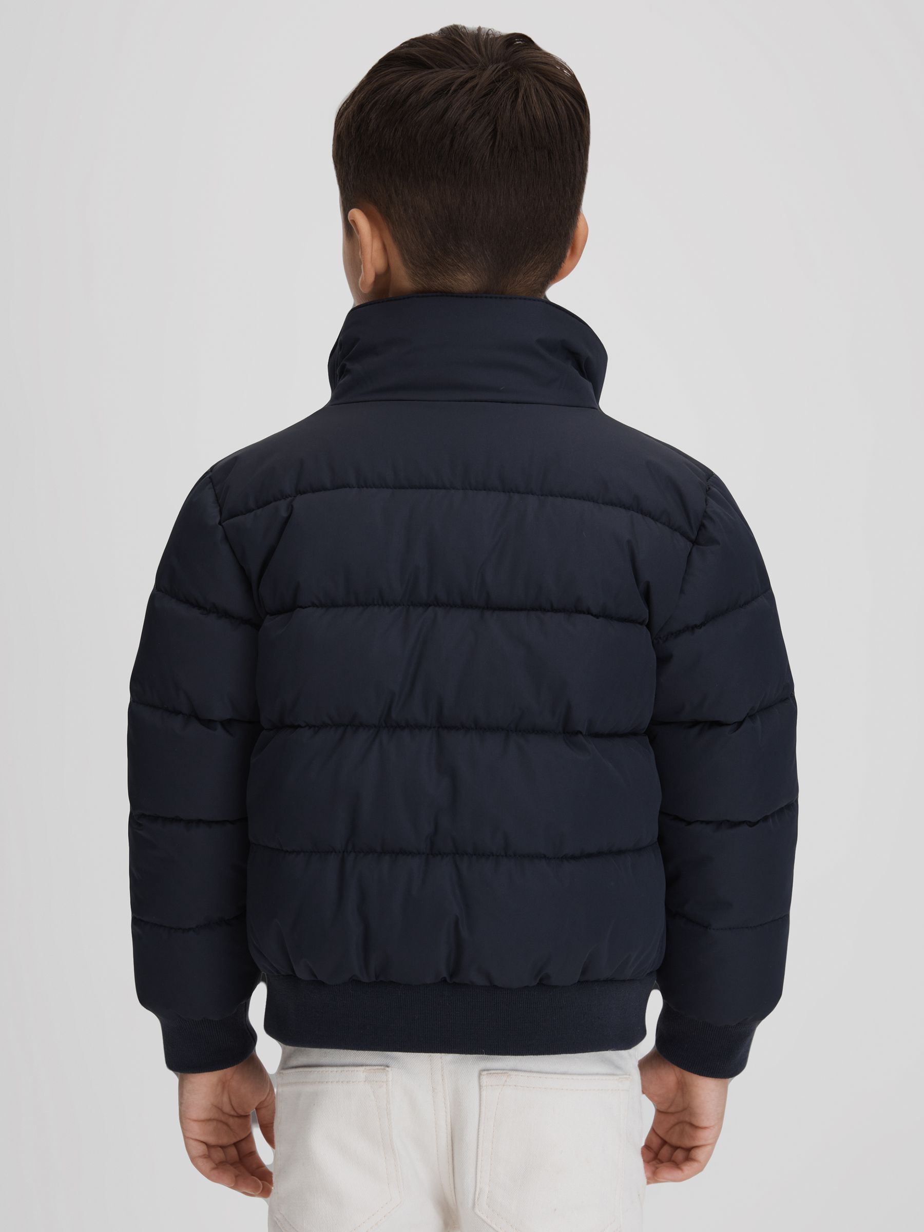 3-9 yrs Padded Faux Fur Coat in Navy - Image 5 of 6