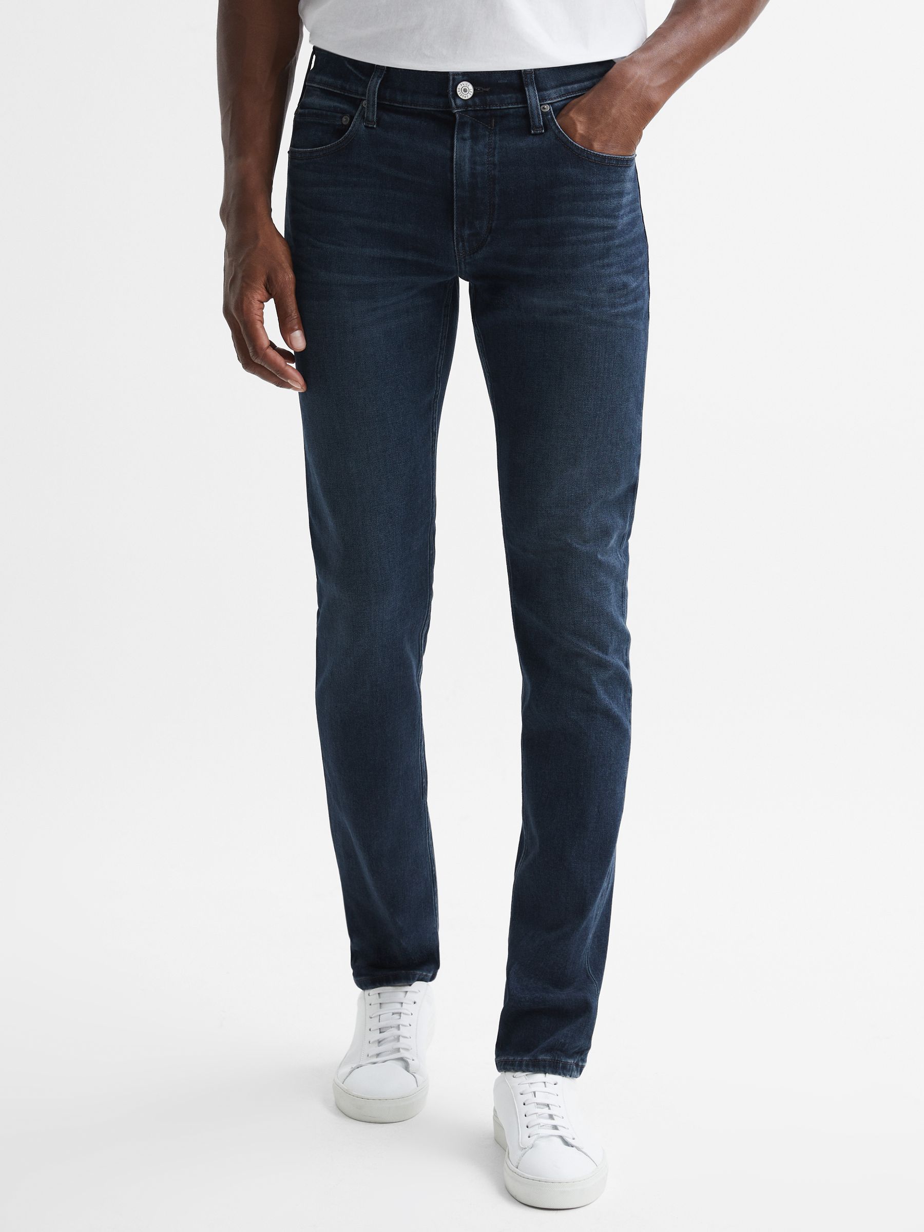 Paige High Slim Fit Stretch Jeans in Mcdaniel Blue - Image 3 of 5