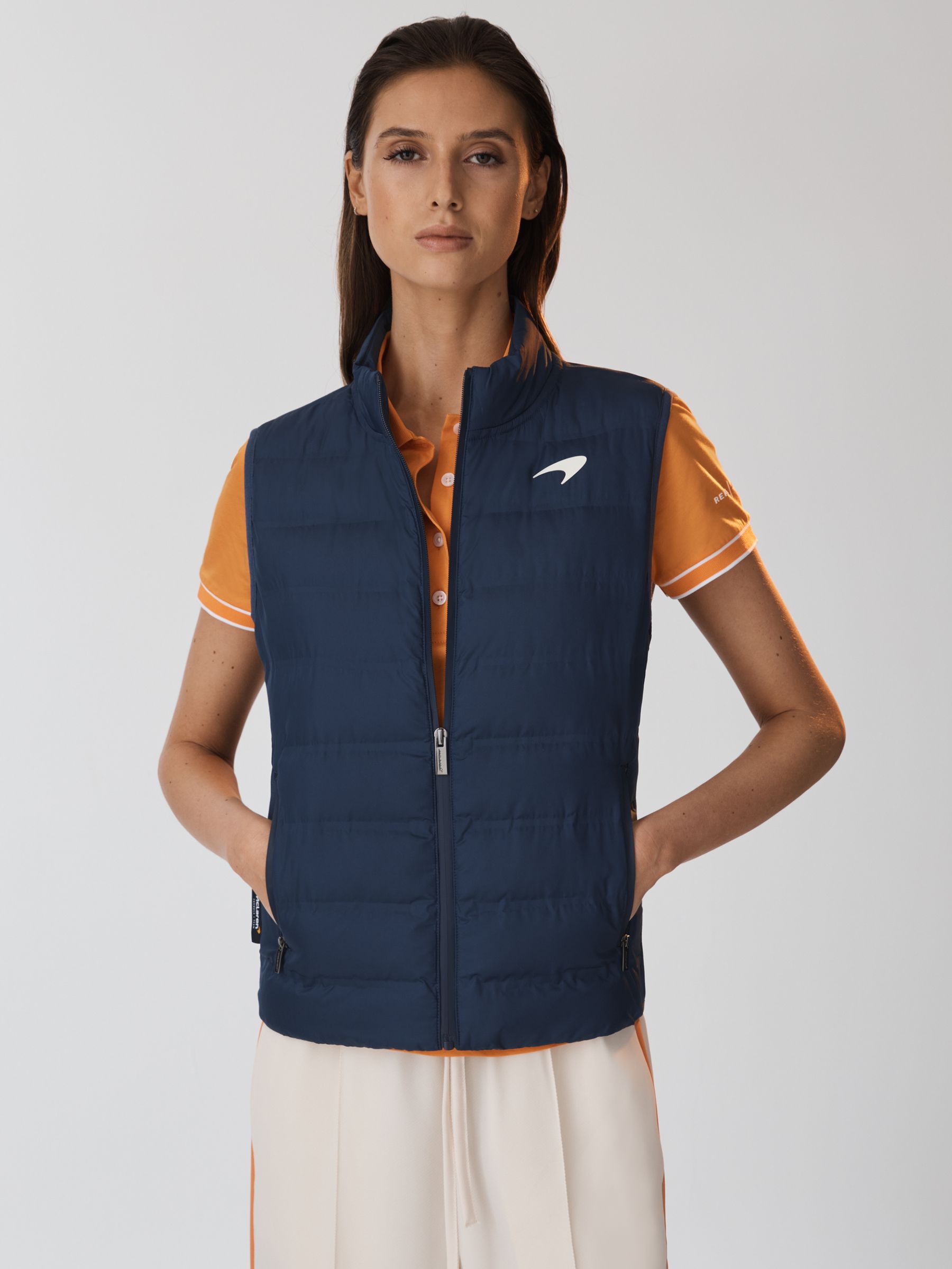 McLaren F1 Hybrid Quilt and Knit Gilet in Airforce Blue - Image 1 of 8