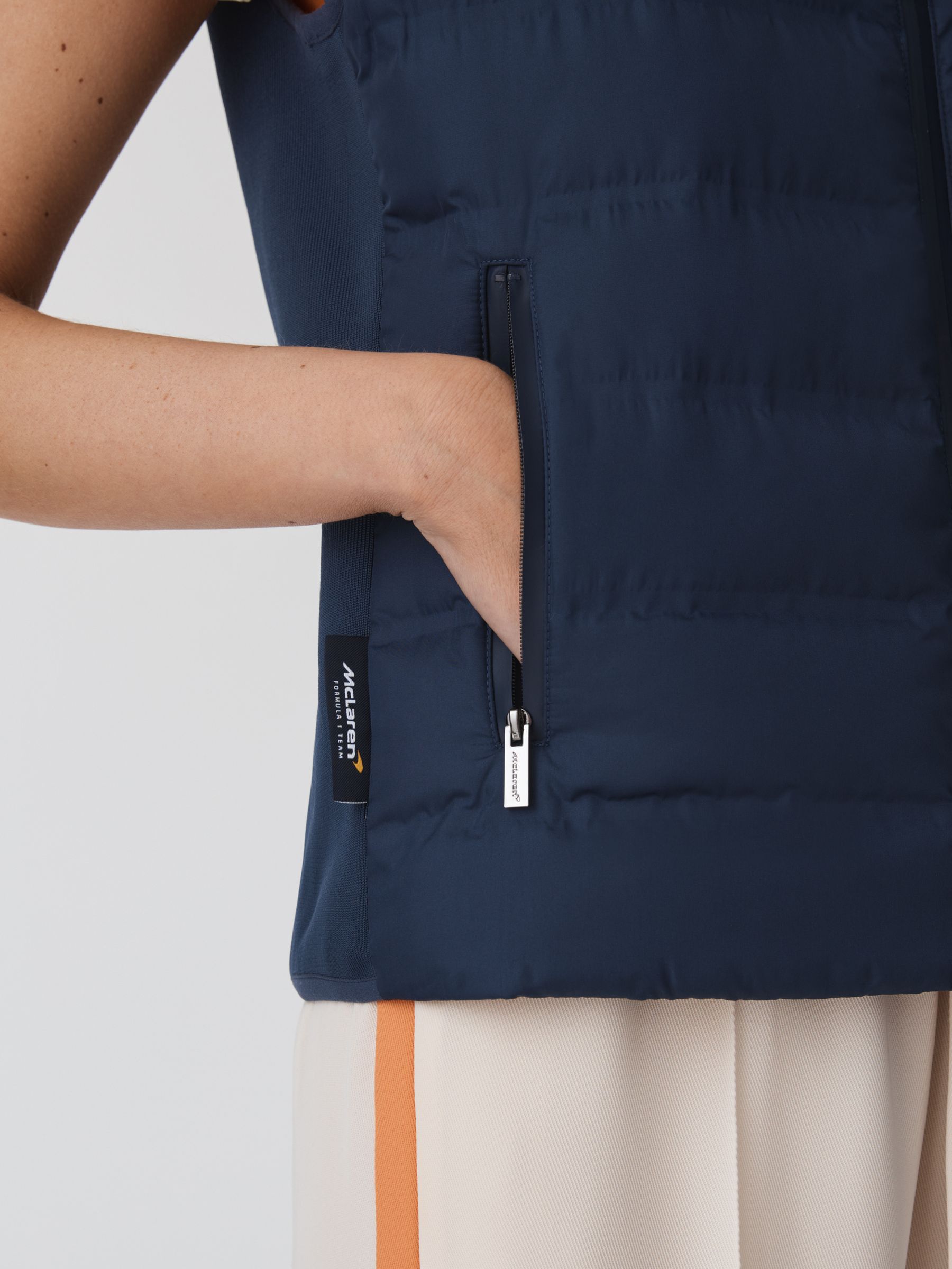 McLaren F1 Hybrid Quilt and Knit Gilet in Airforce Blue - Image 4 of 8