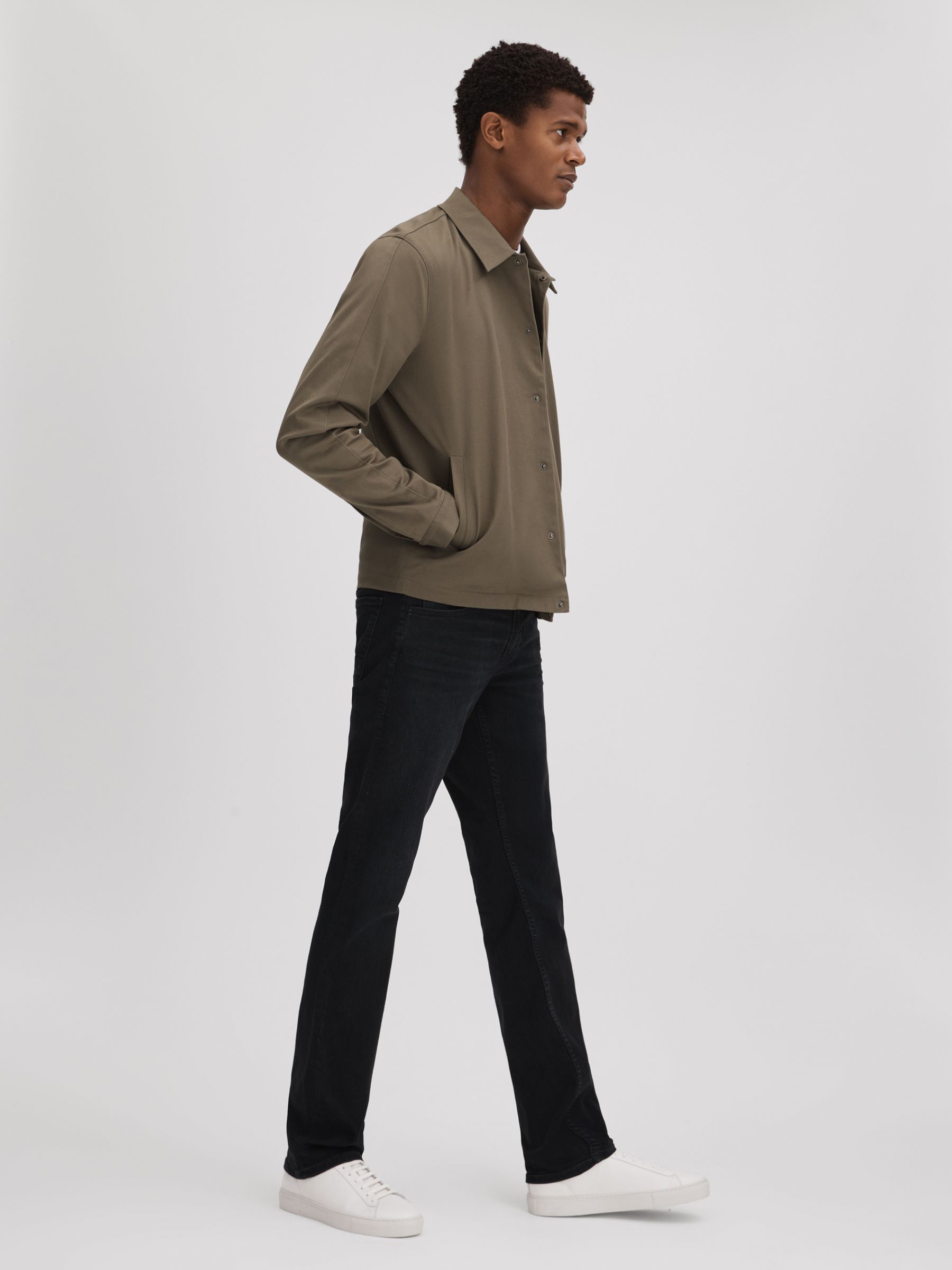 Paige Cotton Blend Press-Stud Jacket in Antique Press - Image 3 of 6