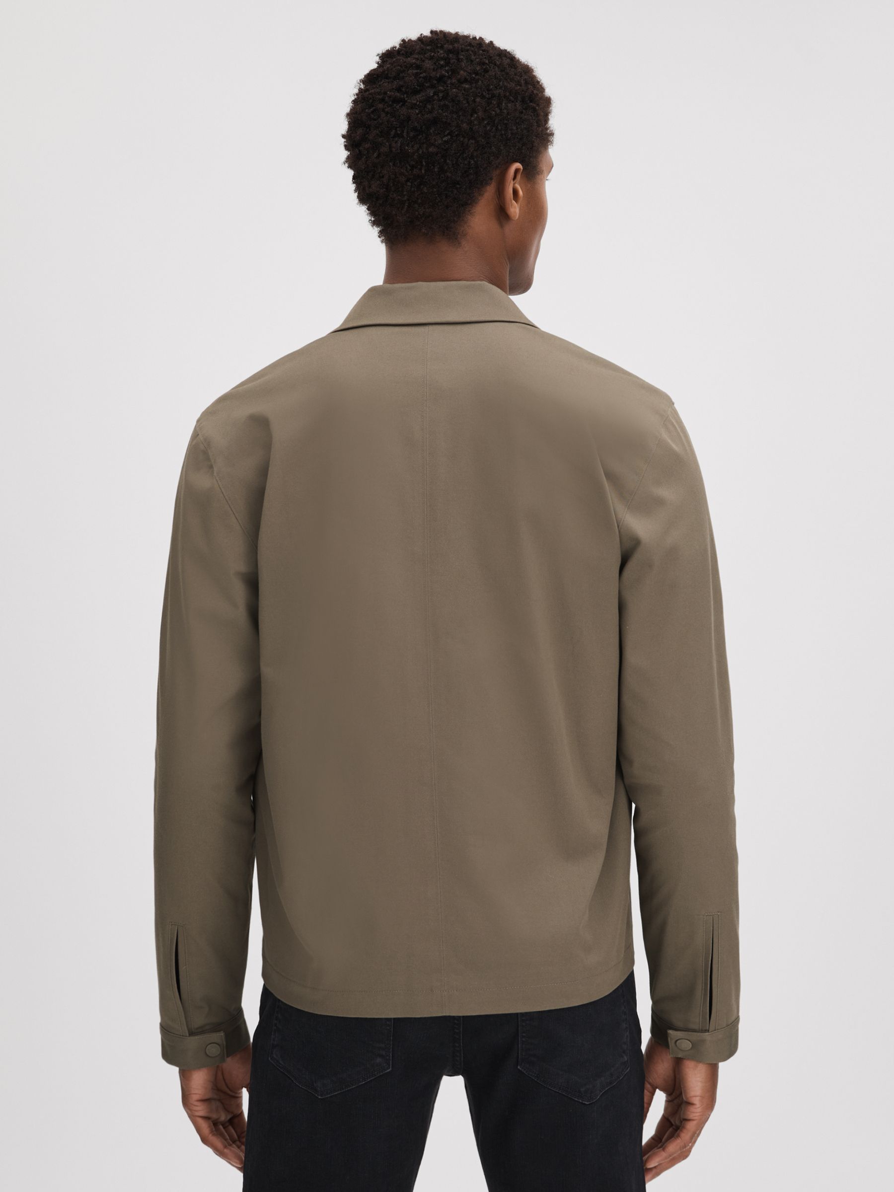 Paige Cotton Blend Press-Stud Jacket in Antique Press - Image 5 of 6