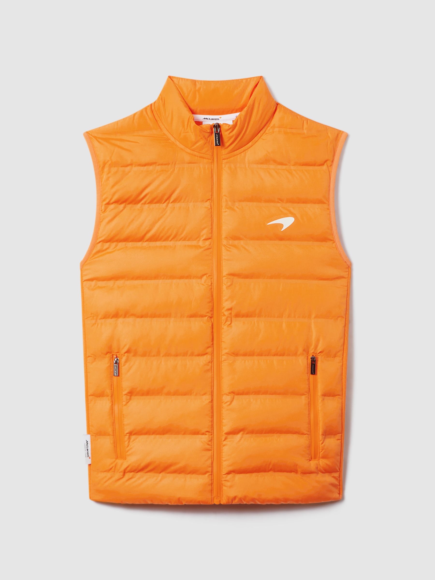 McLaren F1 Hybrid Quilt and Knit Gilet in Papaya - Image 2 of 7