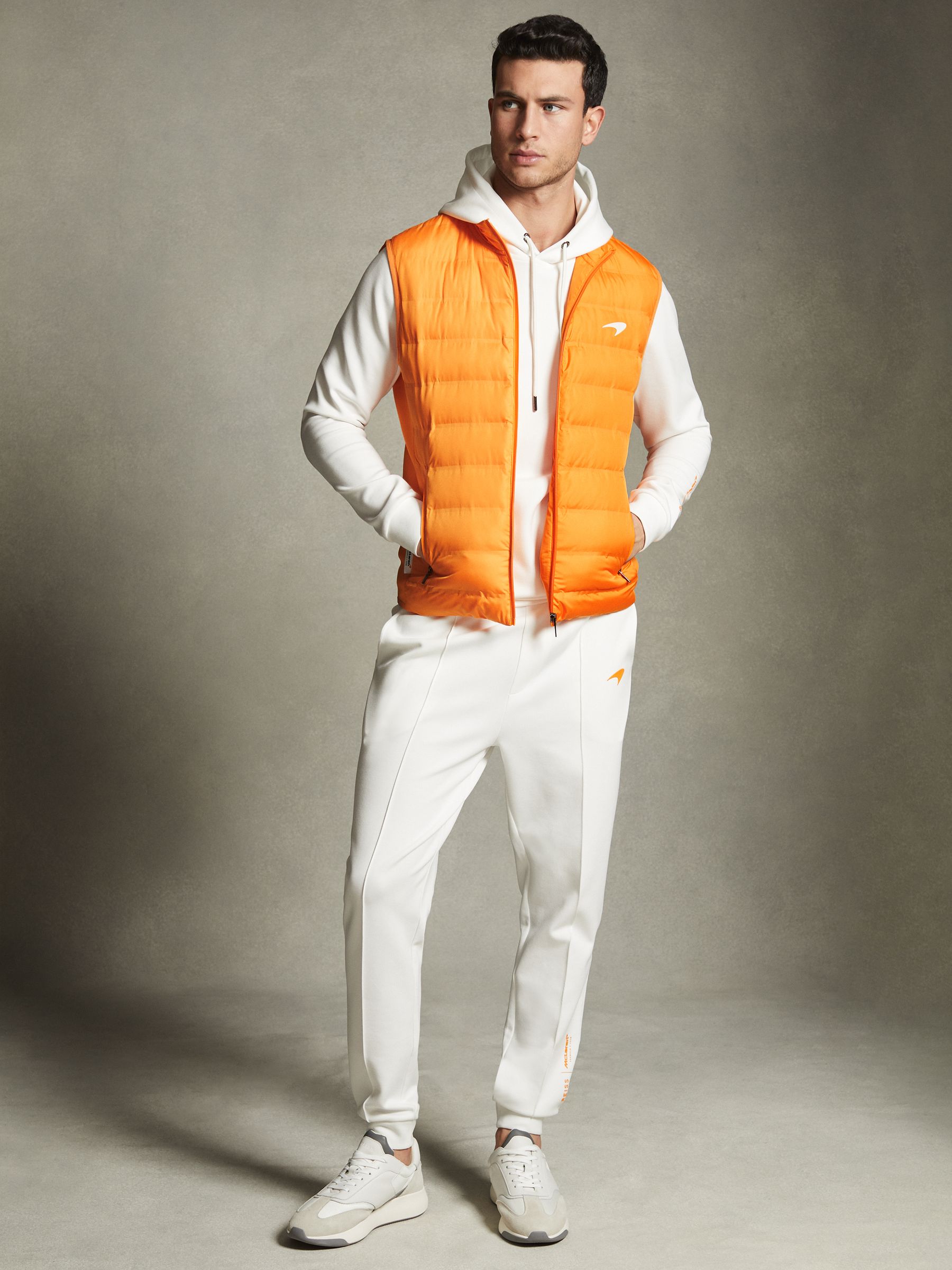 McLaren F1 Hybrid Quilt and Knit Gilet in Papaya - Image 3 of 7
