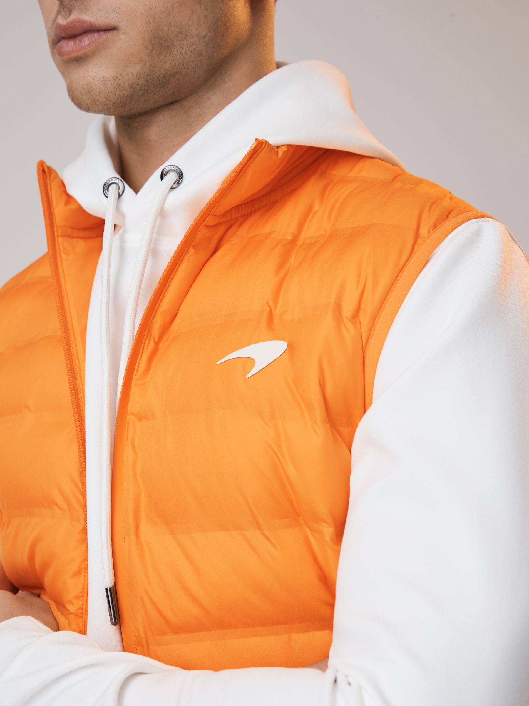 McLaren F1 Hybrid Quilt and Knit Gilet in Papaya - Image 4 of 7