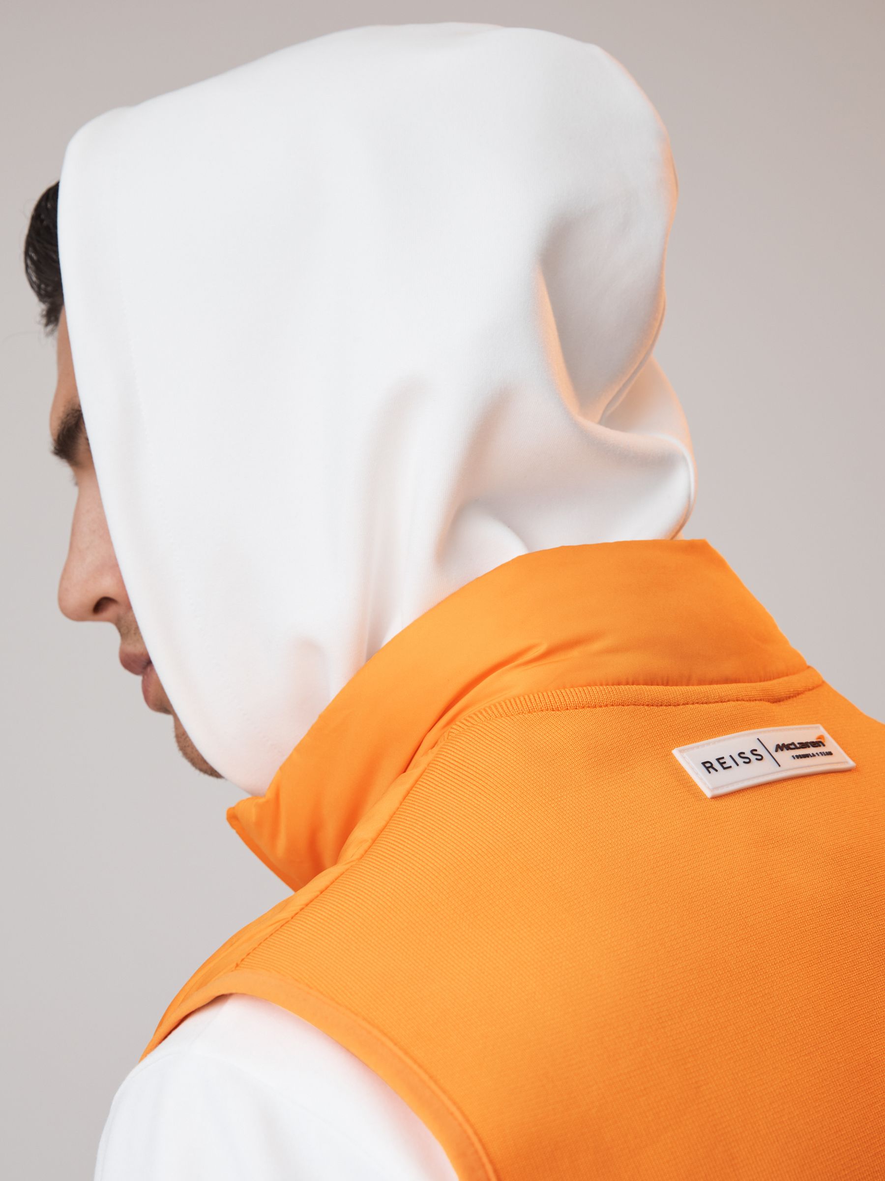 McLaren F1 Hybrid Quilt and Knit Gilet in Papaya - Image 5 of 7