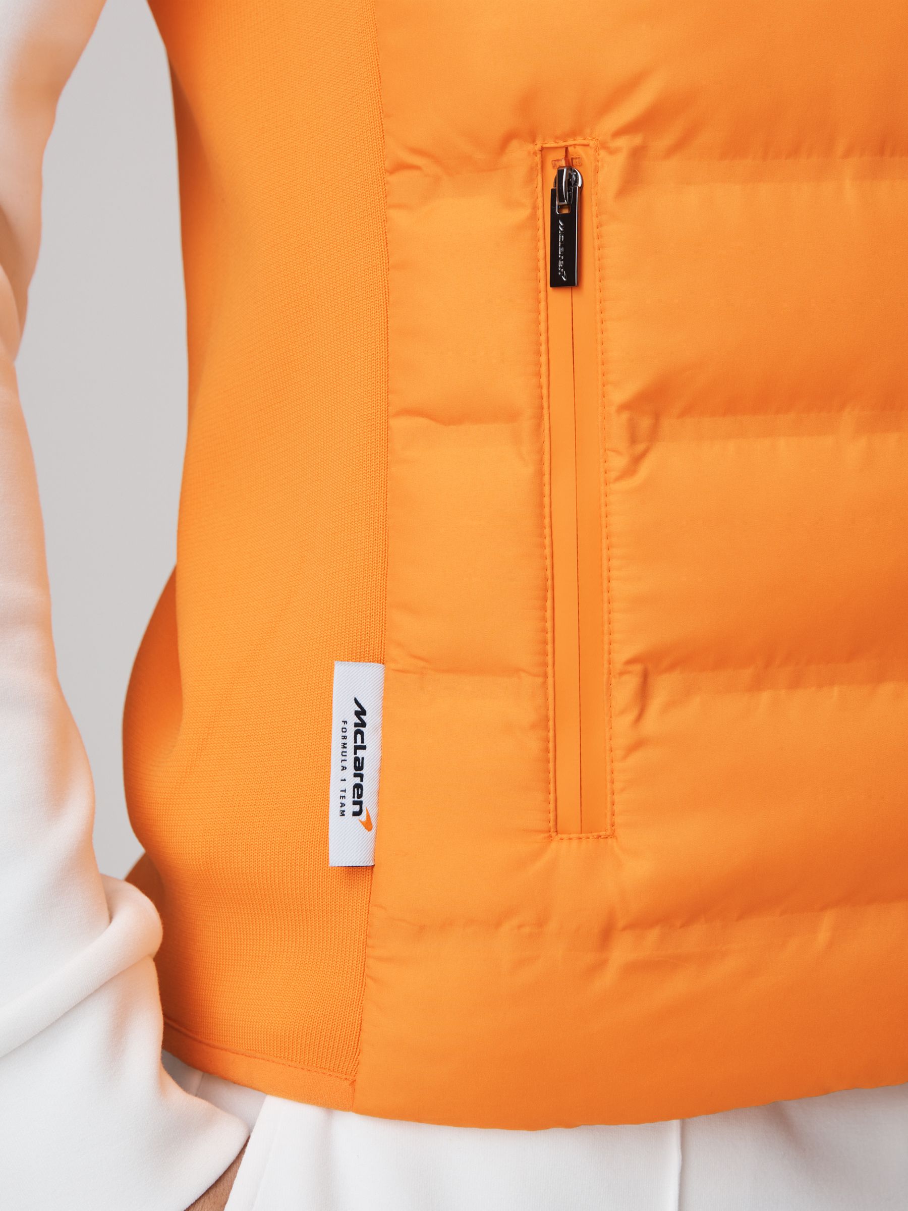 McLaren F1 Hybrid Quilt and Knit Gilet in Papaya - Image 7 of 7