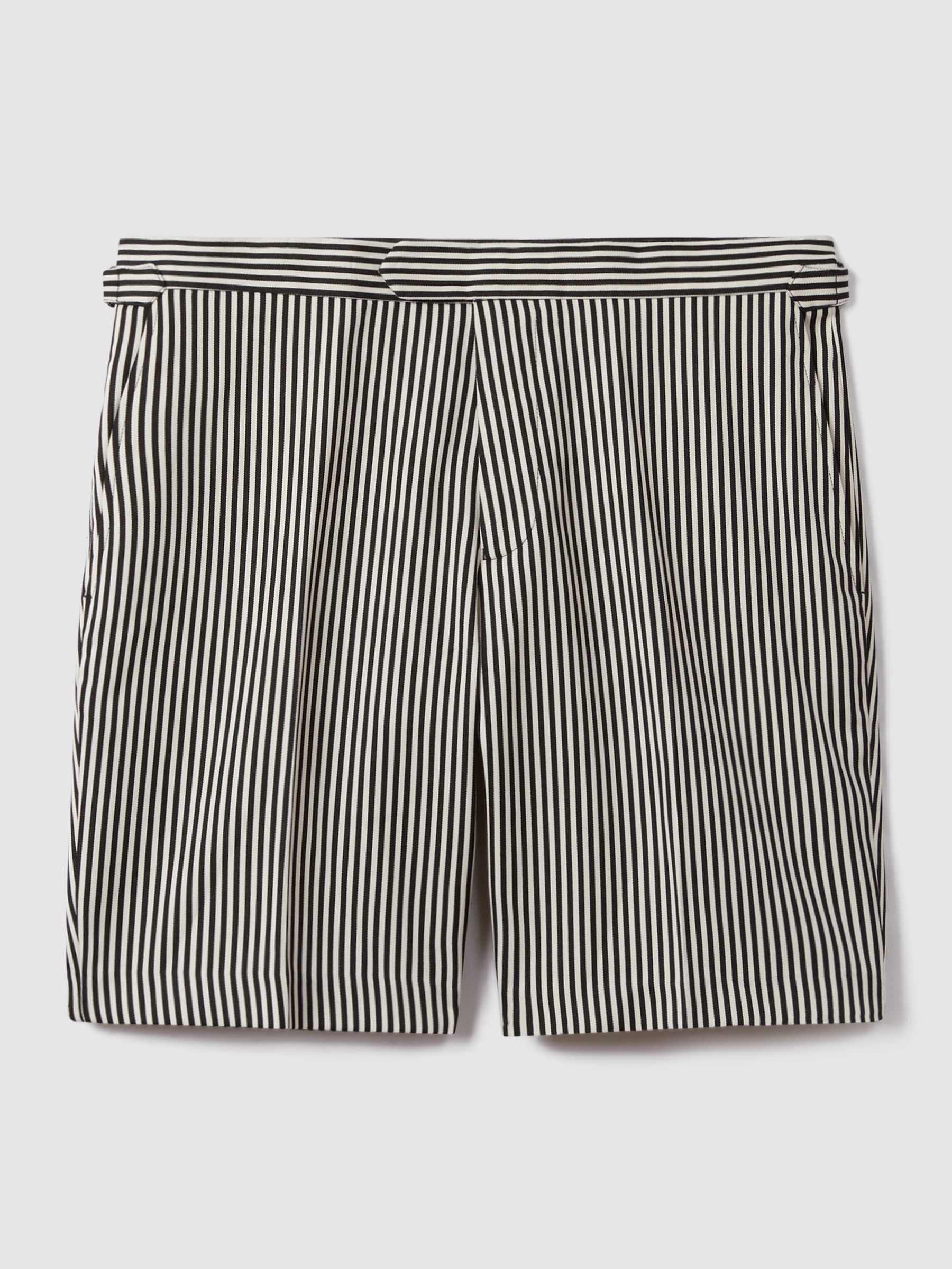 Striped Adjuster Shorts in Black/White - Image 2 of 6