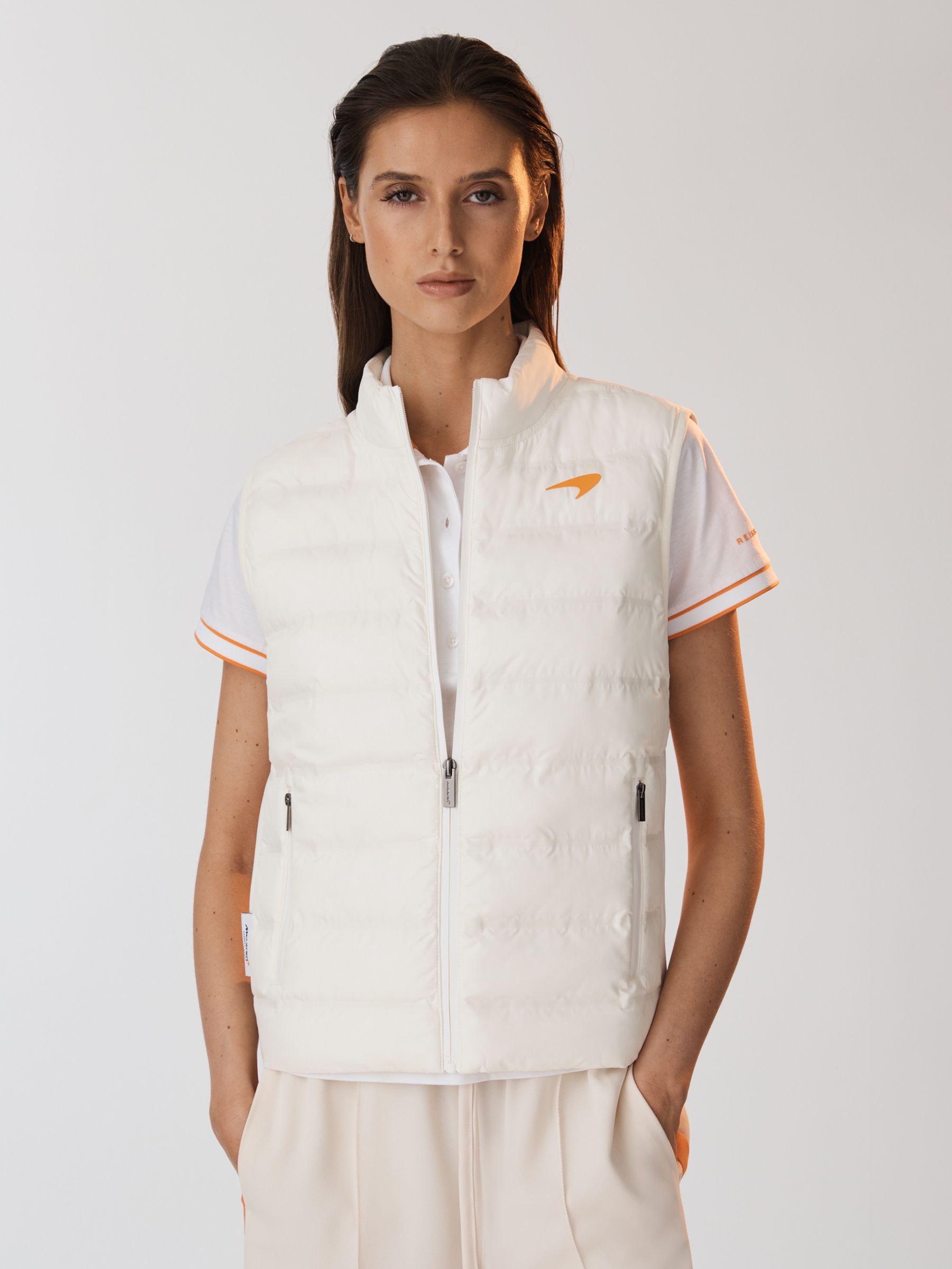 McLaren F1 Hybrid Quilt and Knit Gilet in White - Image 1 of 8