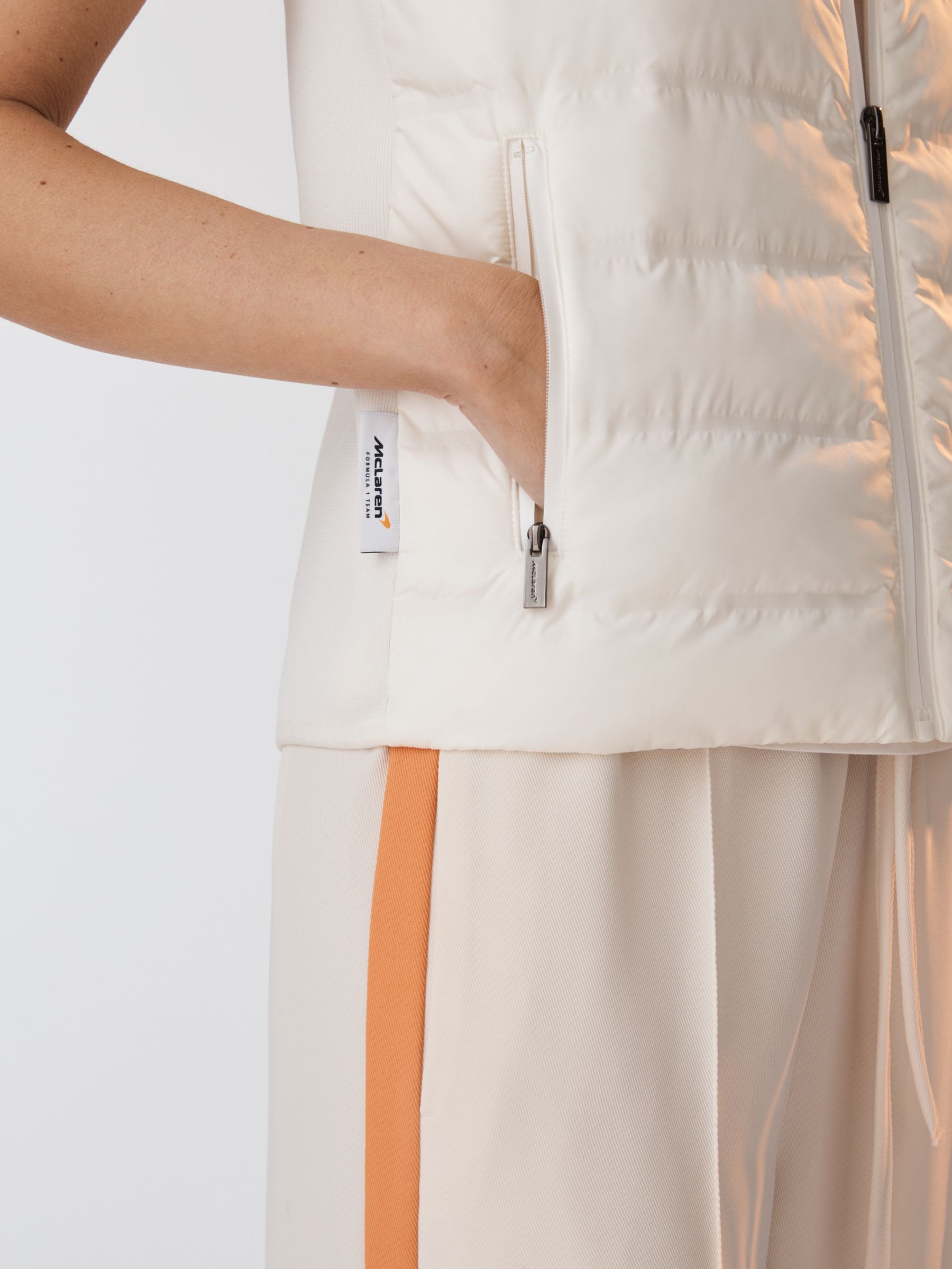 McLaren F1 Hybrid Quilt and Knit Gilet in White - Image 4 of 8
