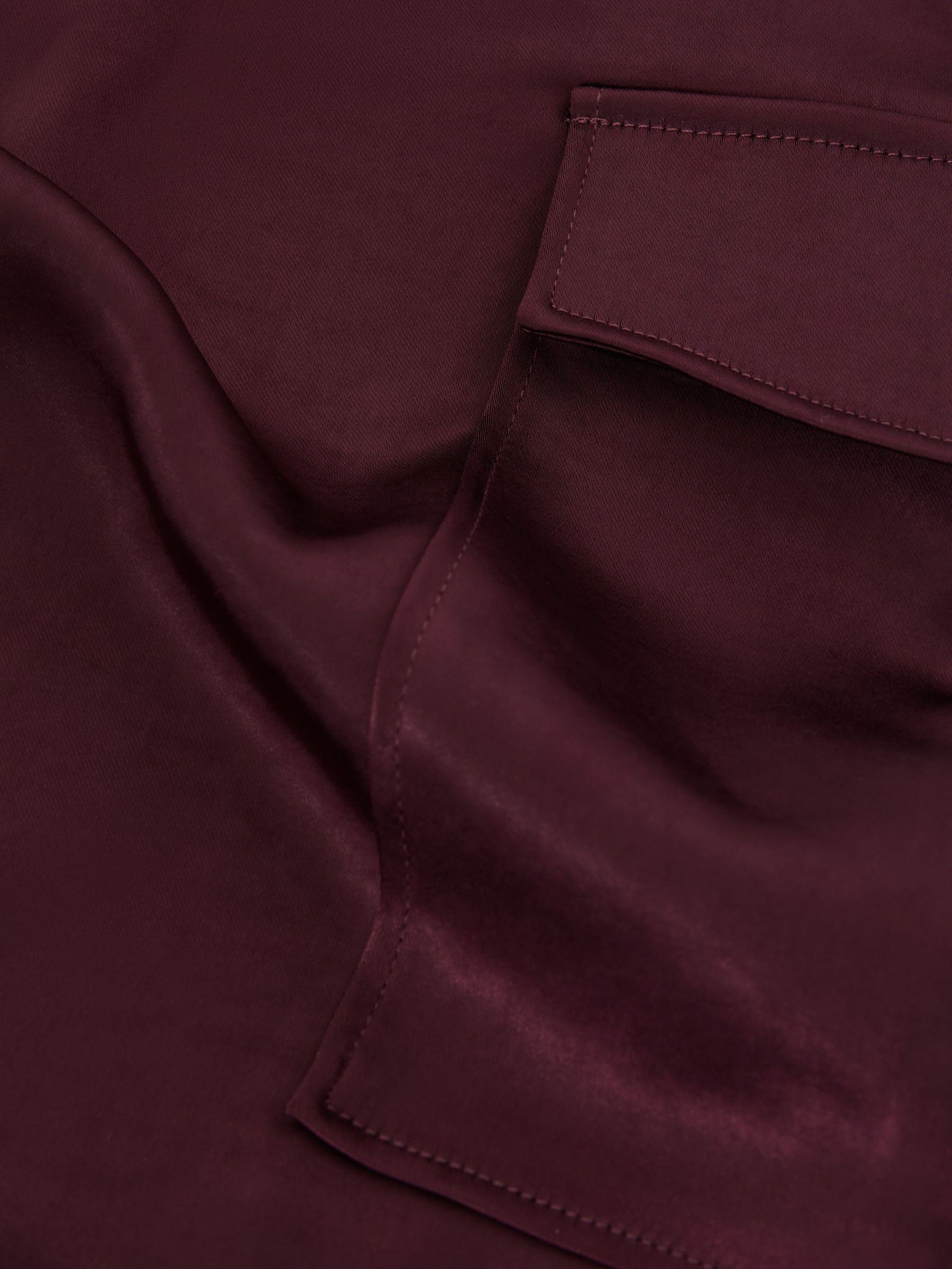 Paige Satin Cargo Trousers in Dusty Cherrywood - Image 6 of 6