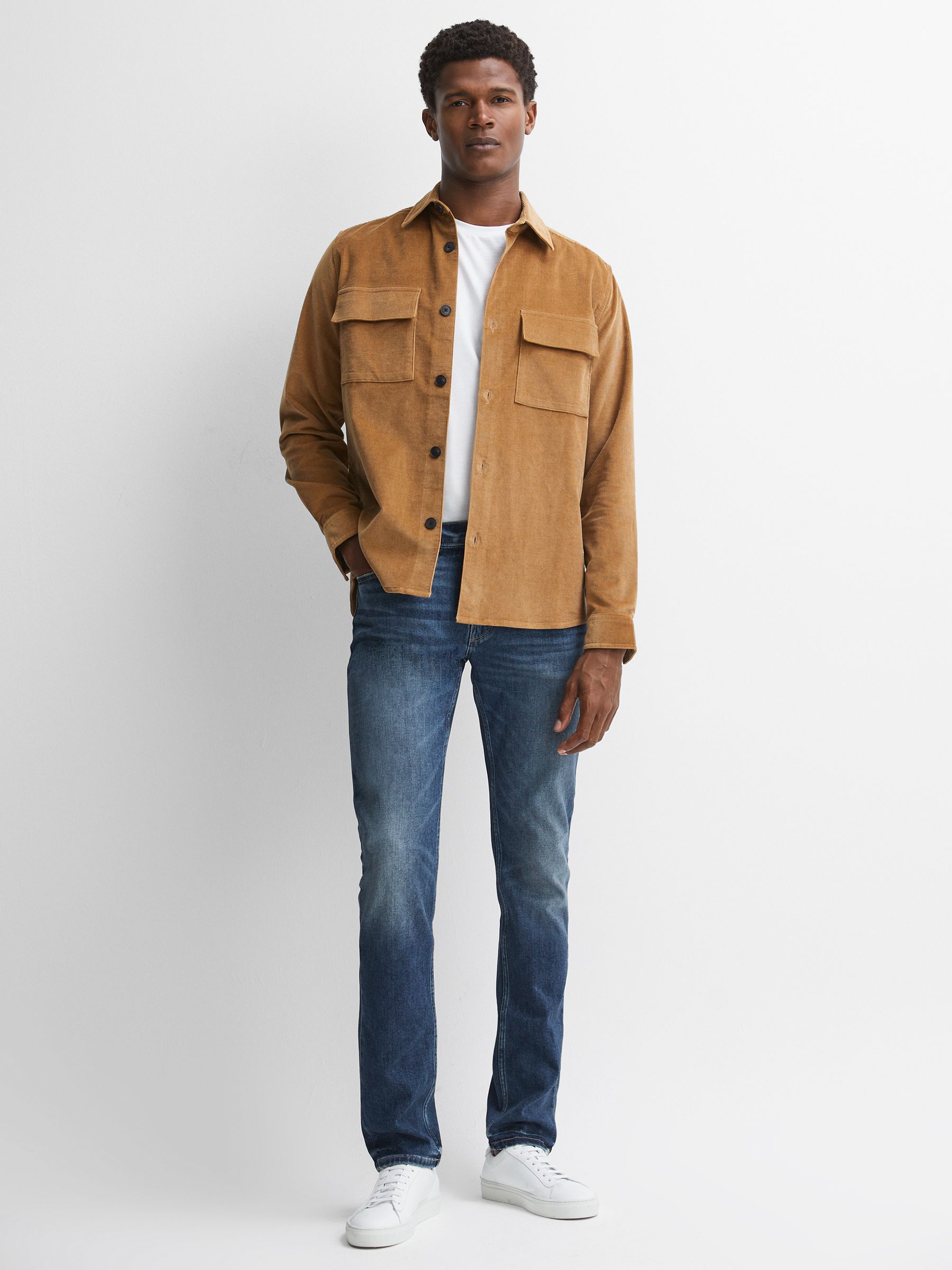 Paige High Slim Fit Stretch Jeans in Parks Blue - Image 3 of 5